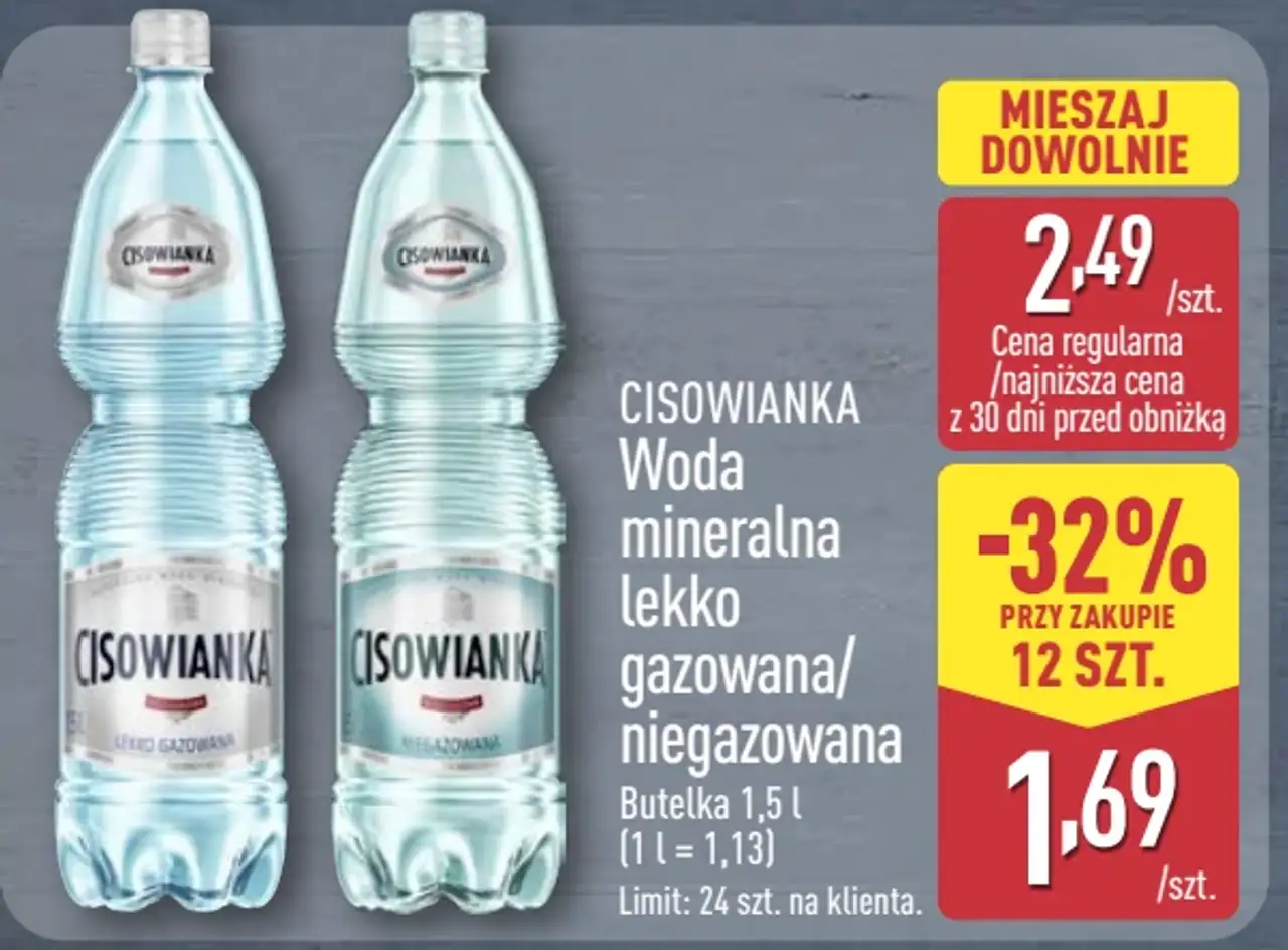 CISOWIANKA Woda mineralna lekko gazowana/niegazowana