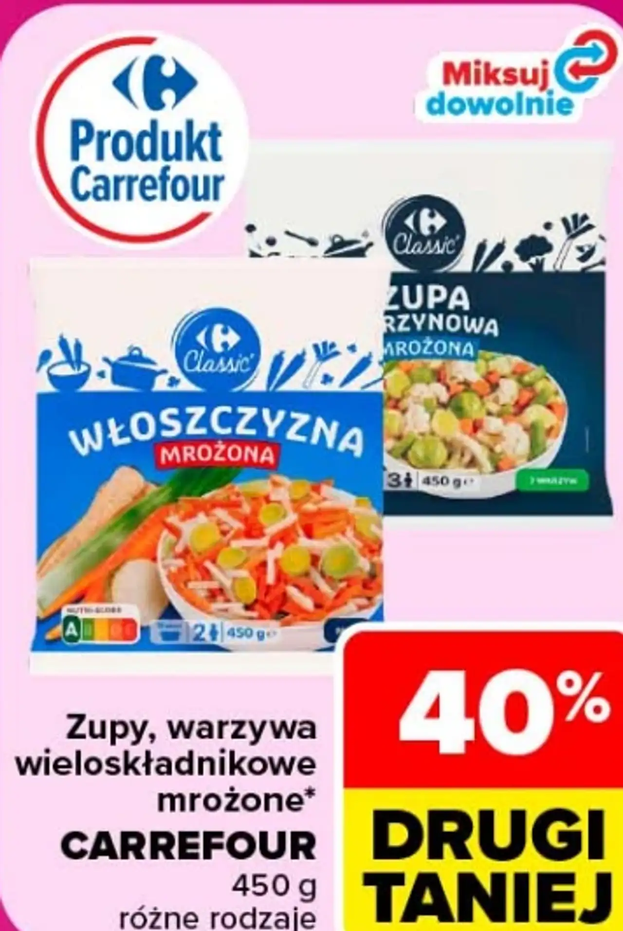 Zupy, warzywa wieloskładnikowe mrożone CARREFOUR