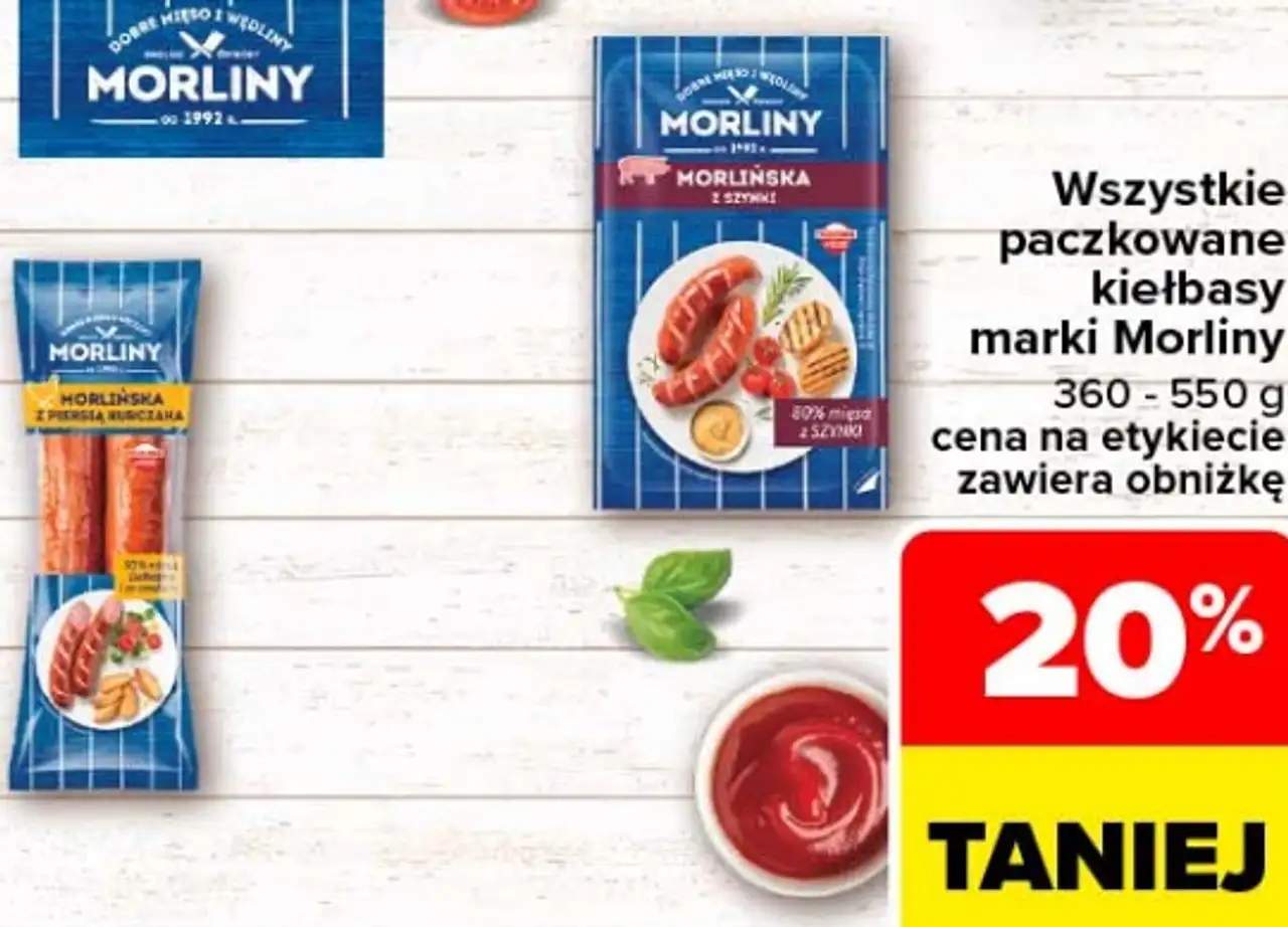 Wszystkie paczkowane kiełbasy marki Morliny