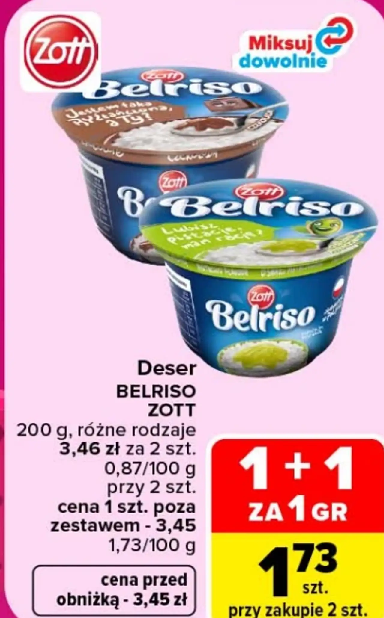 Deser ryżowy Belriso Zott