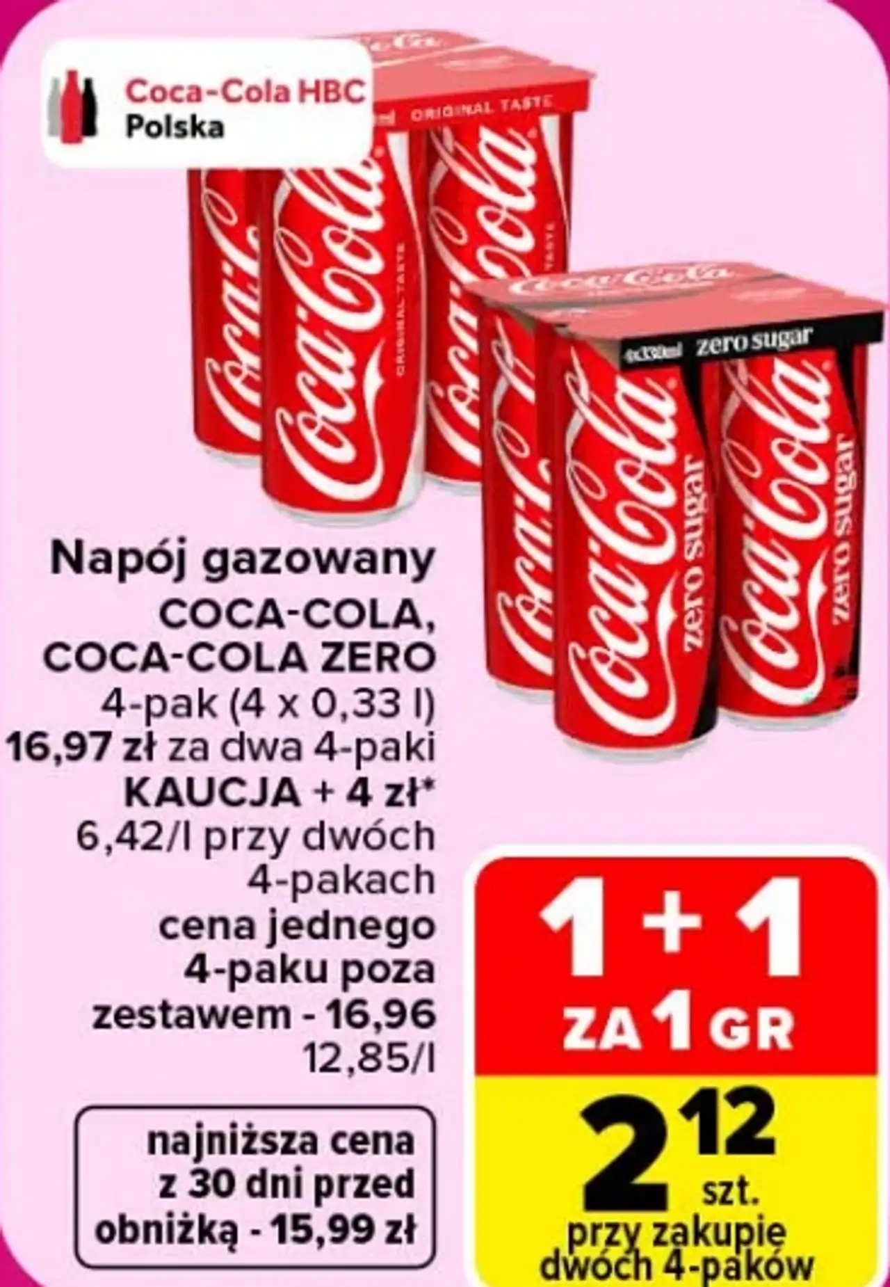 Napój gazowany COCA-COLA, COCA-COLA ZERO