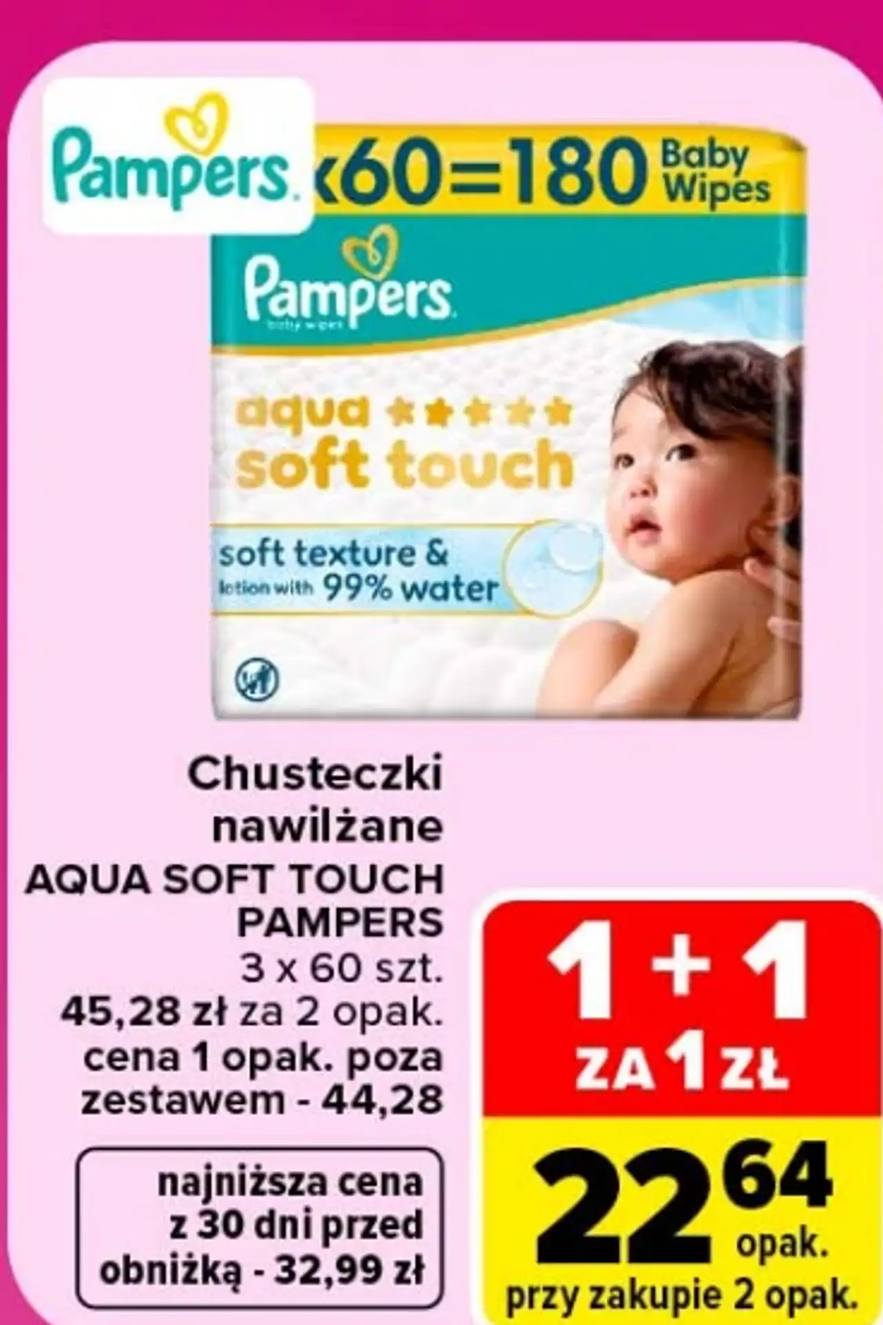 Chusteczki nawilżane AQUA SOFT TOUCH PAMPERS