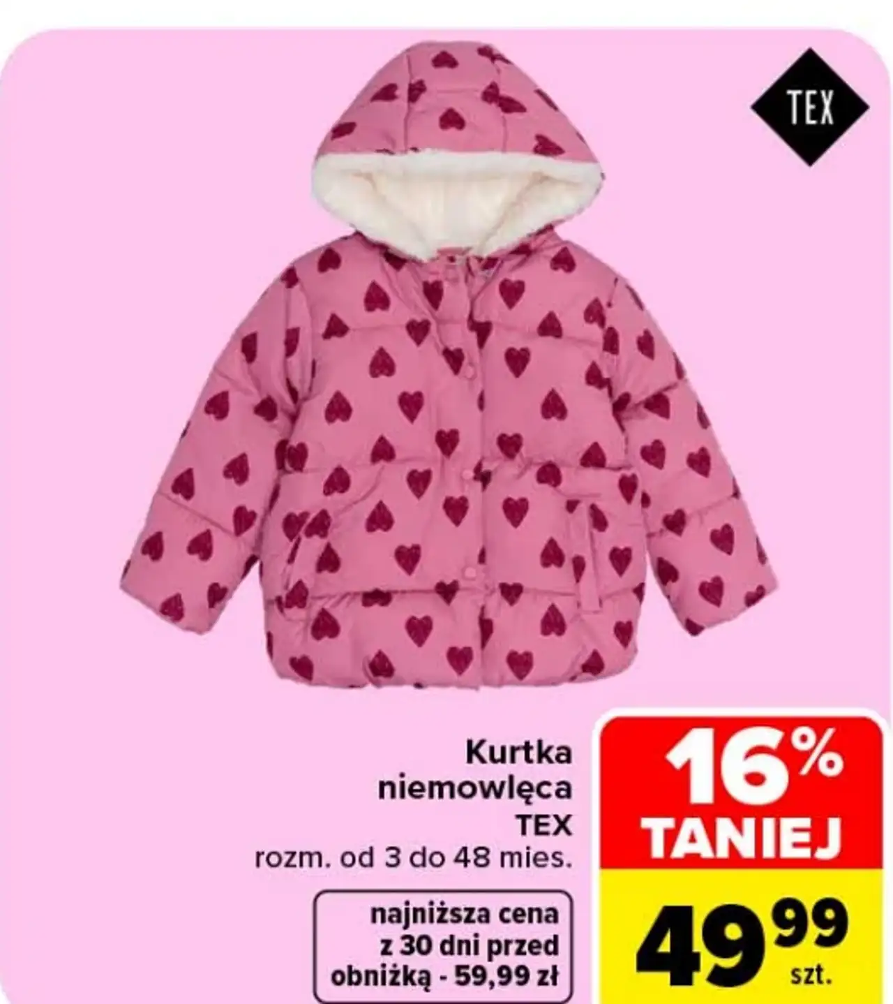 Kurtka niemowlęca TEX, rozm. od 3 do 48 mies.