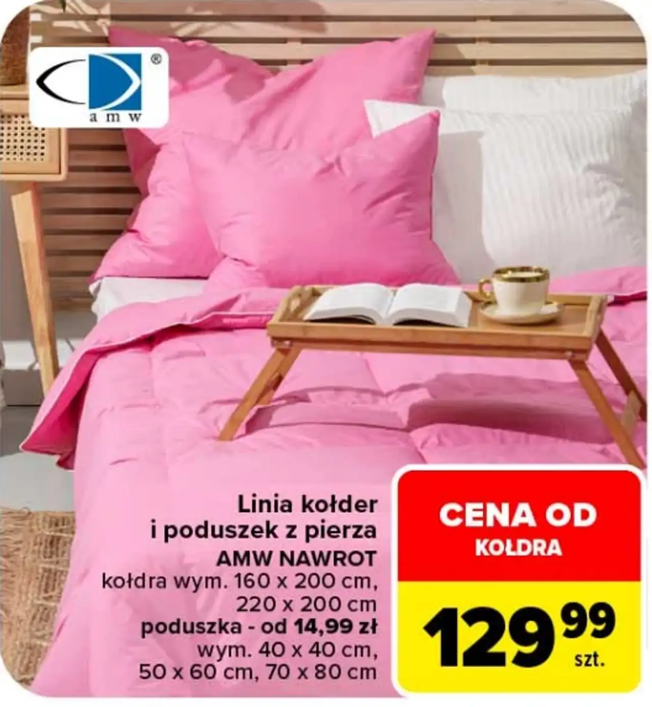 Linia kołder i poduszek z pierza AMW Nawrot kołdra 160 x 200 cm