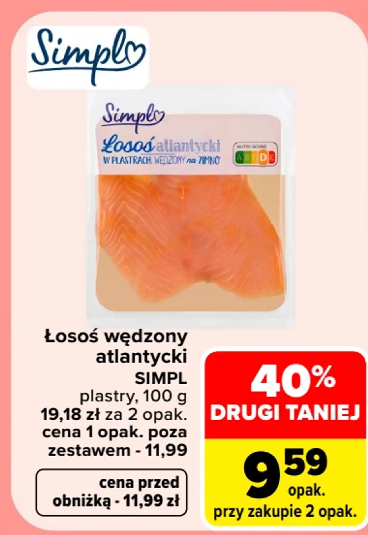 Łosoś wędzony atlantycki SIMPL w plastrach