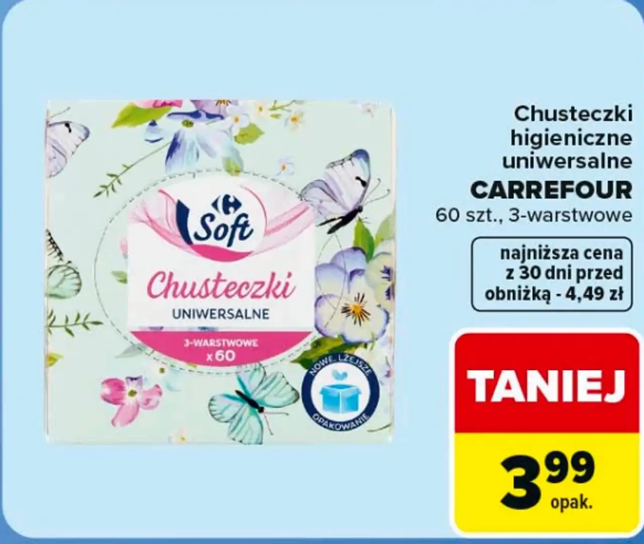 Chusteczki higieniczne uniwersalne CARREFOUR