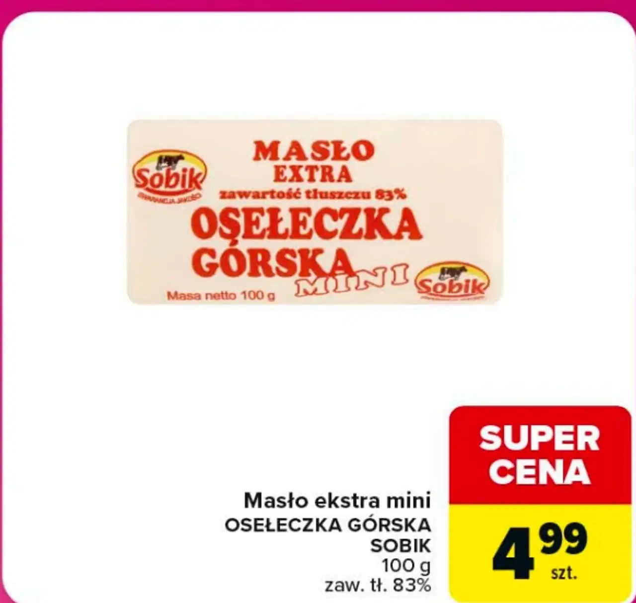 Masło ekstra mini Osełeczka Górska Sobik