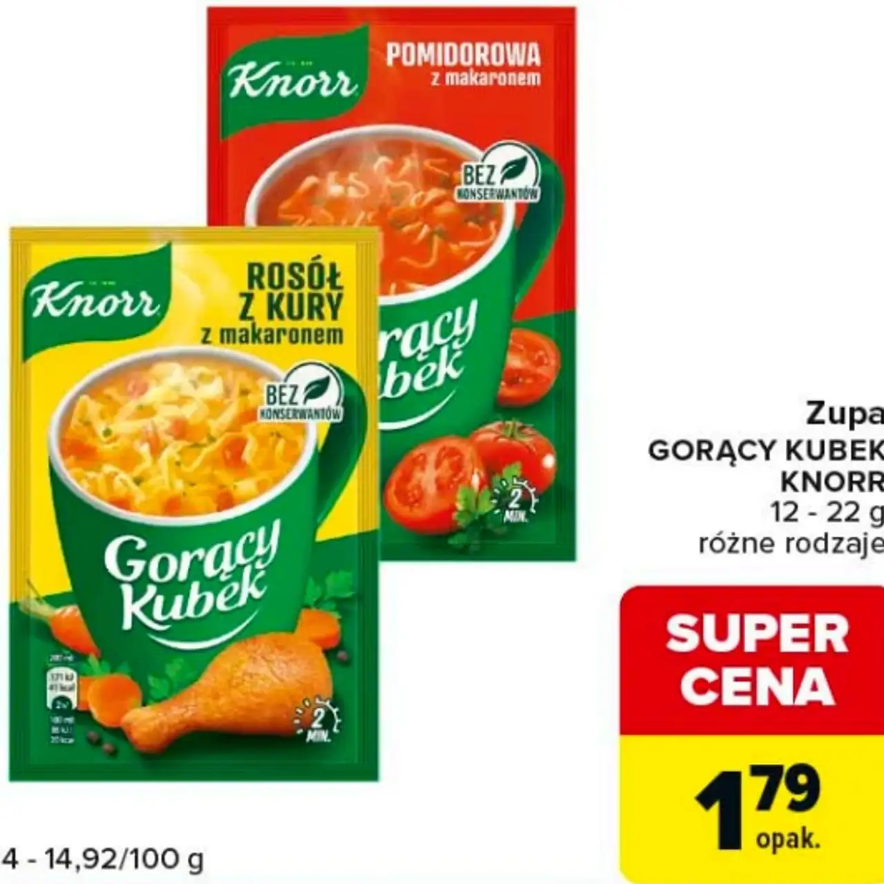 Zupa GORĄCY KUBEK KNORR 12 - 22 g różne rodzaje