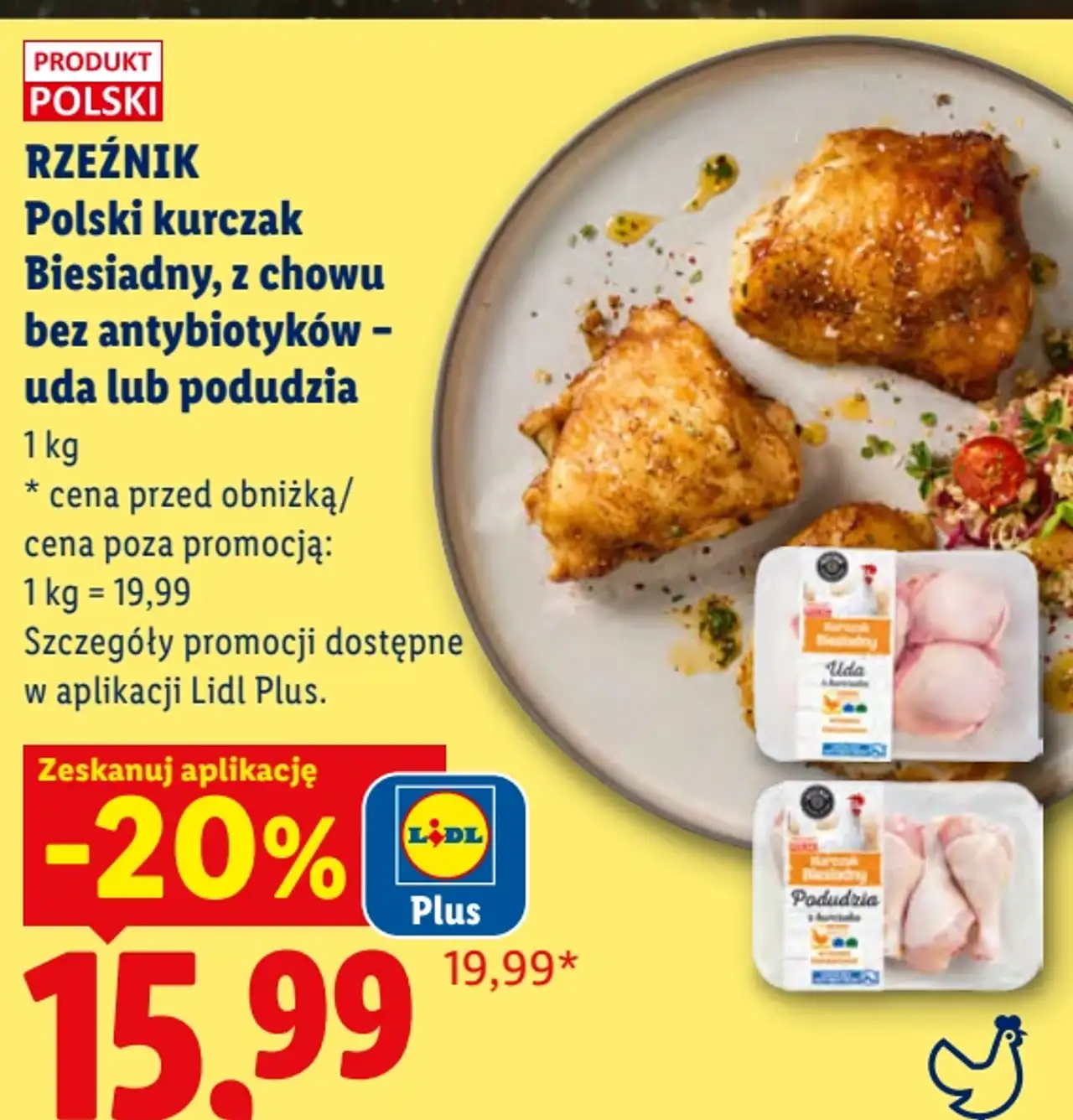 Polski kurczak Biesiadny, z chowu bez antybiotyków - uda lub podudzia