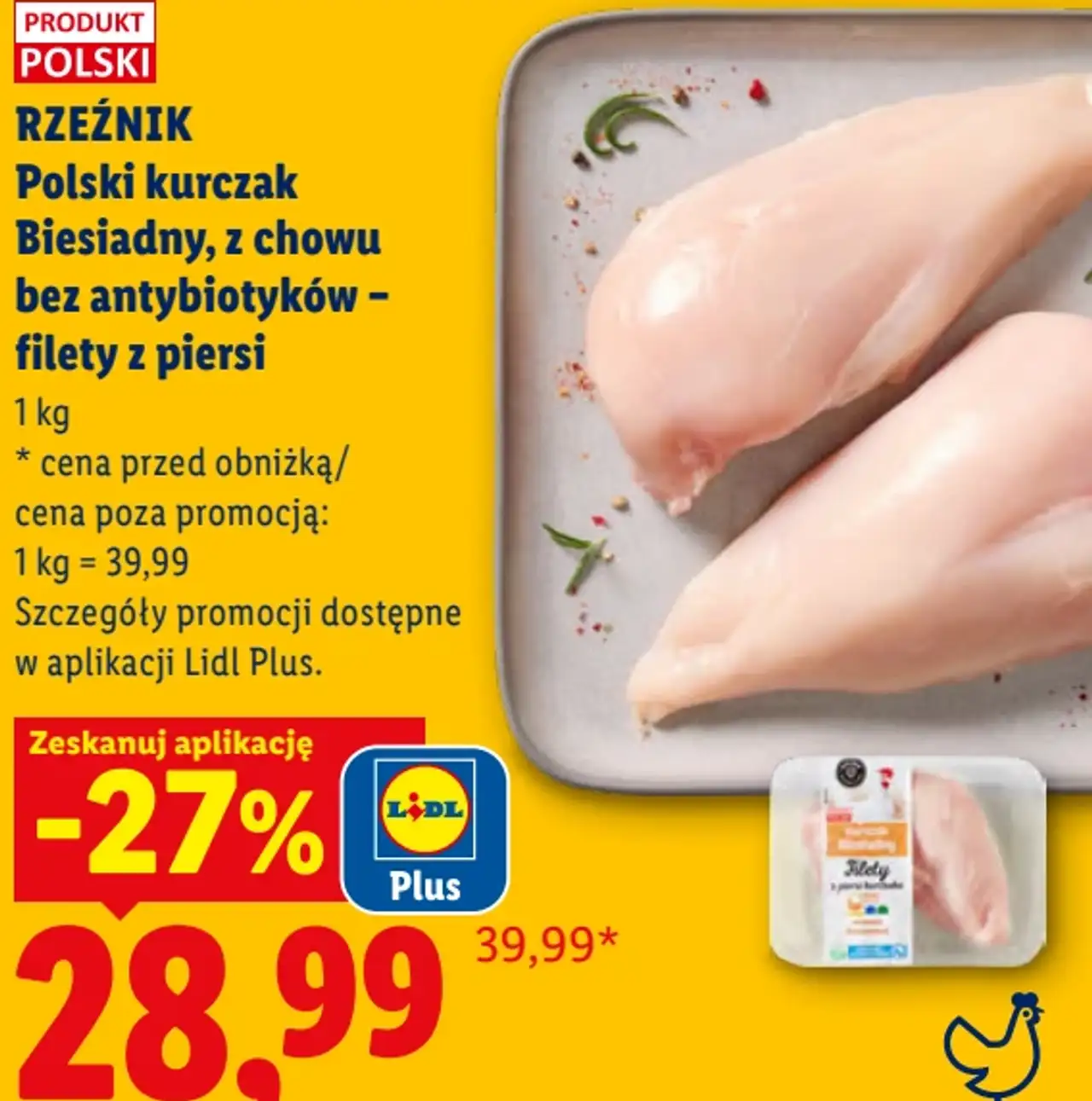 Polski kurczak Biesiadny, z chowu bez antybiotyków - filety z piersi