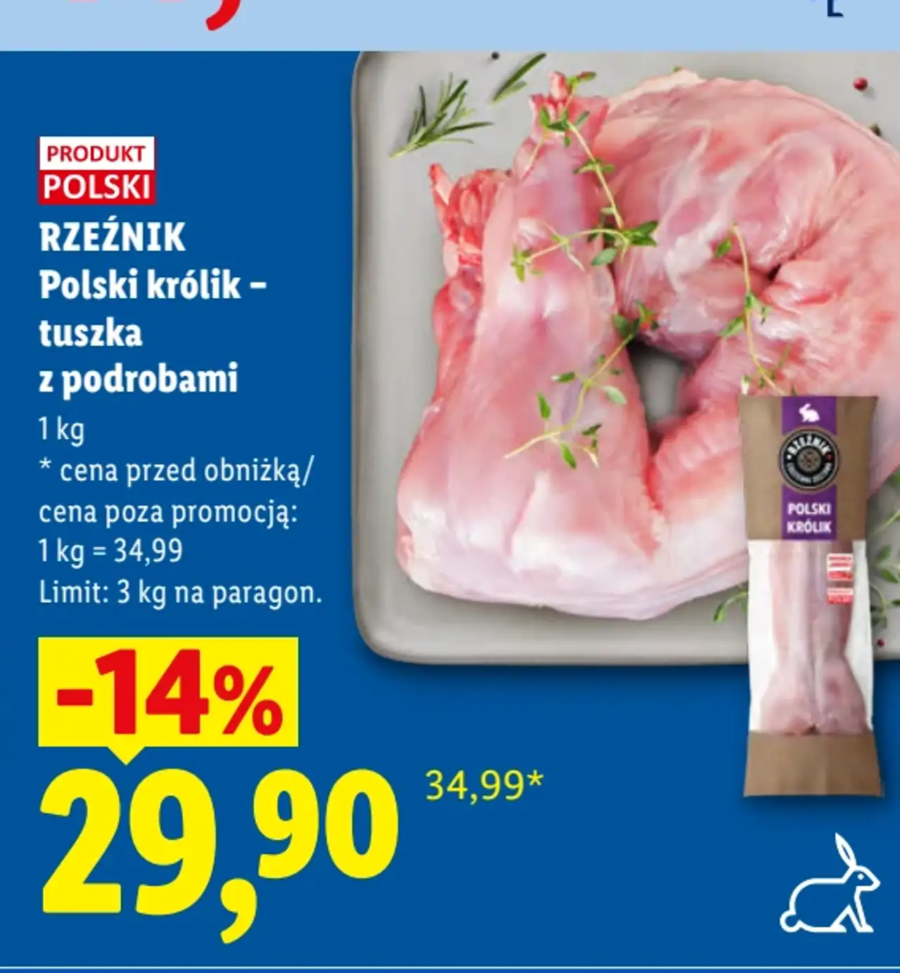 RZEŹNIK Polski królik - tuszka z podrobami