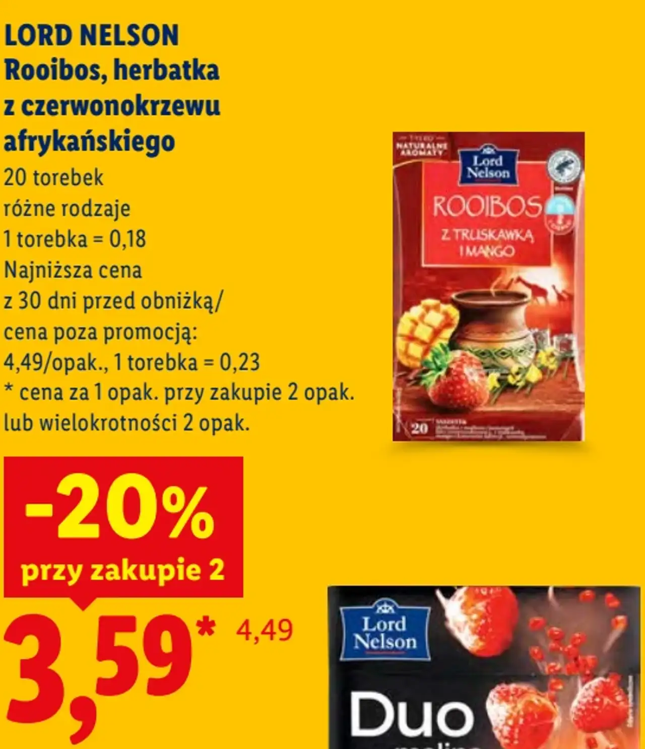 LORD NELSON Rooibos, herbatka z czerwonokrzewu afrykańskiego