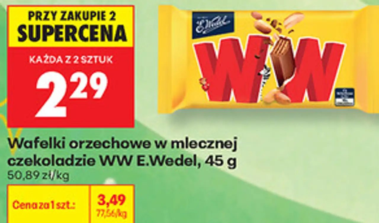 Wafelki orzechowe w mlecznej czekoladzie WW E.Wedel