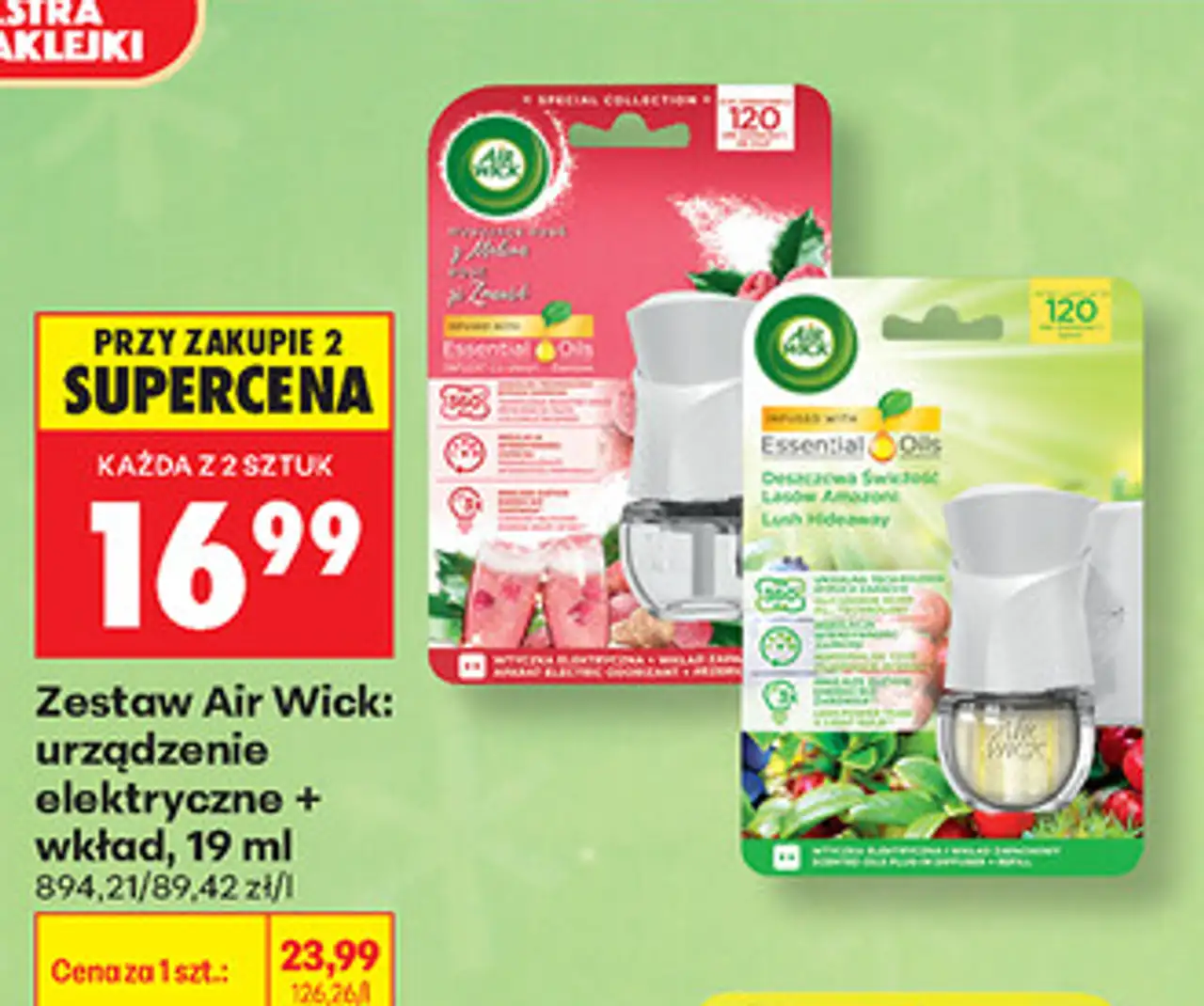 Zestaw Air Wick: urządzenie elektryczne + wkład