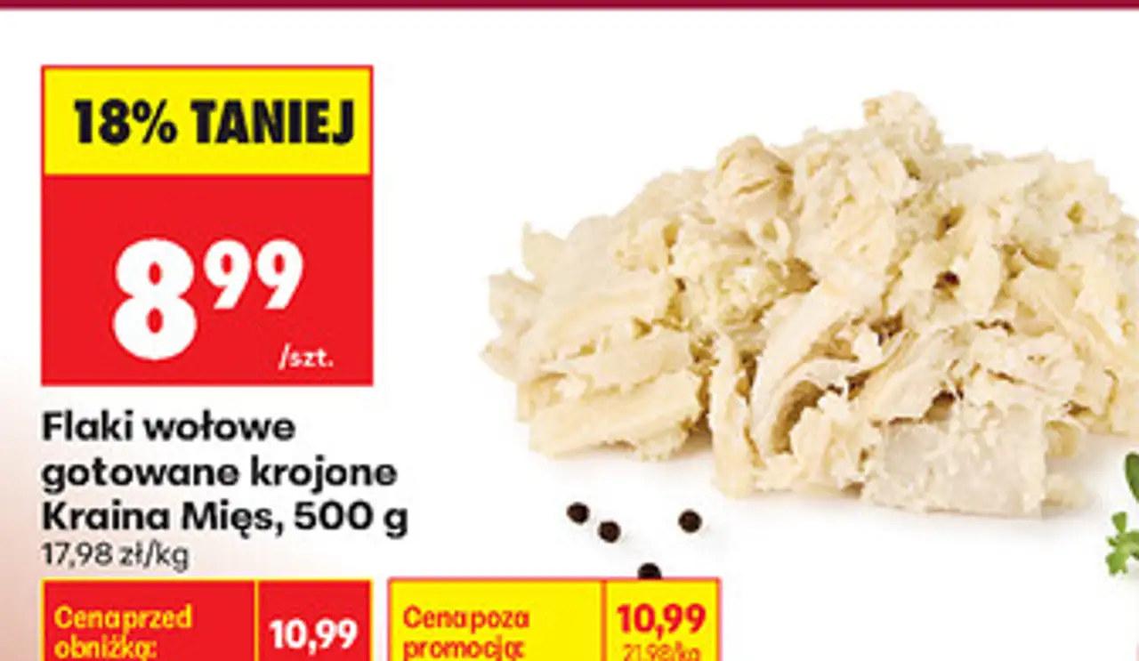 Flaki wołowe gotowane krojone Kraina Mięs, 500 g