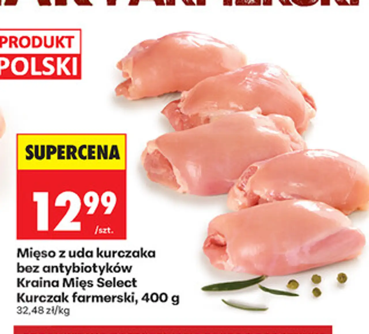 Mięso z uda kurczaka bez antybiotyków Kraina Mięs Select Kurczak farmerski
