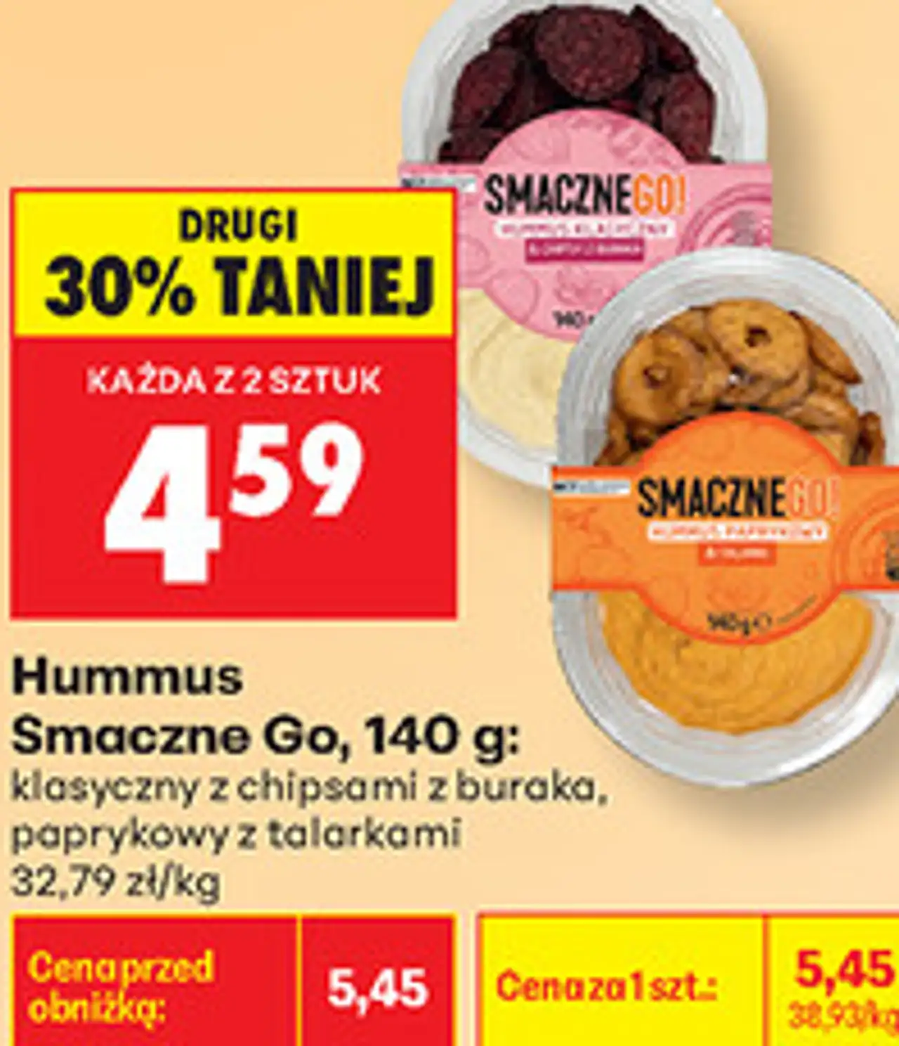 Hummus Smaczne Go, 140 g