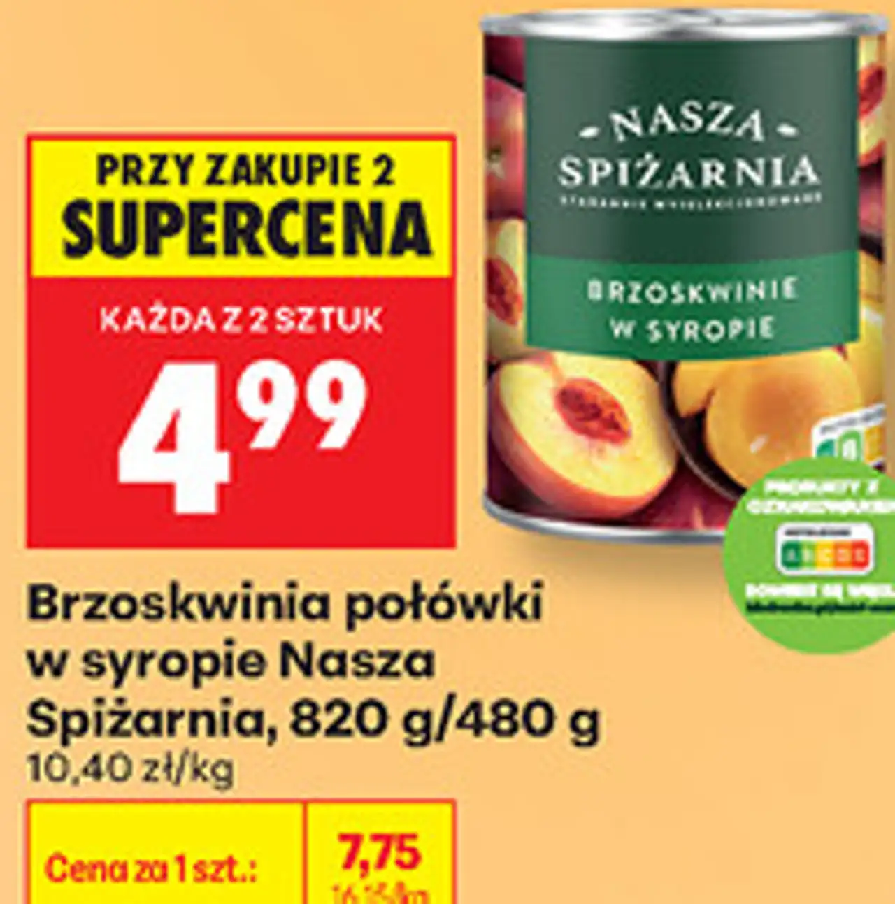 Brzoskwinia połówki w syropie Nasza Spiżarnia