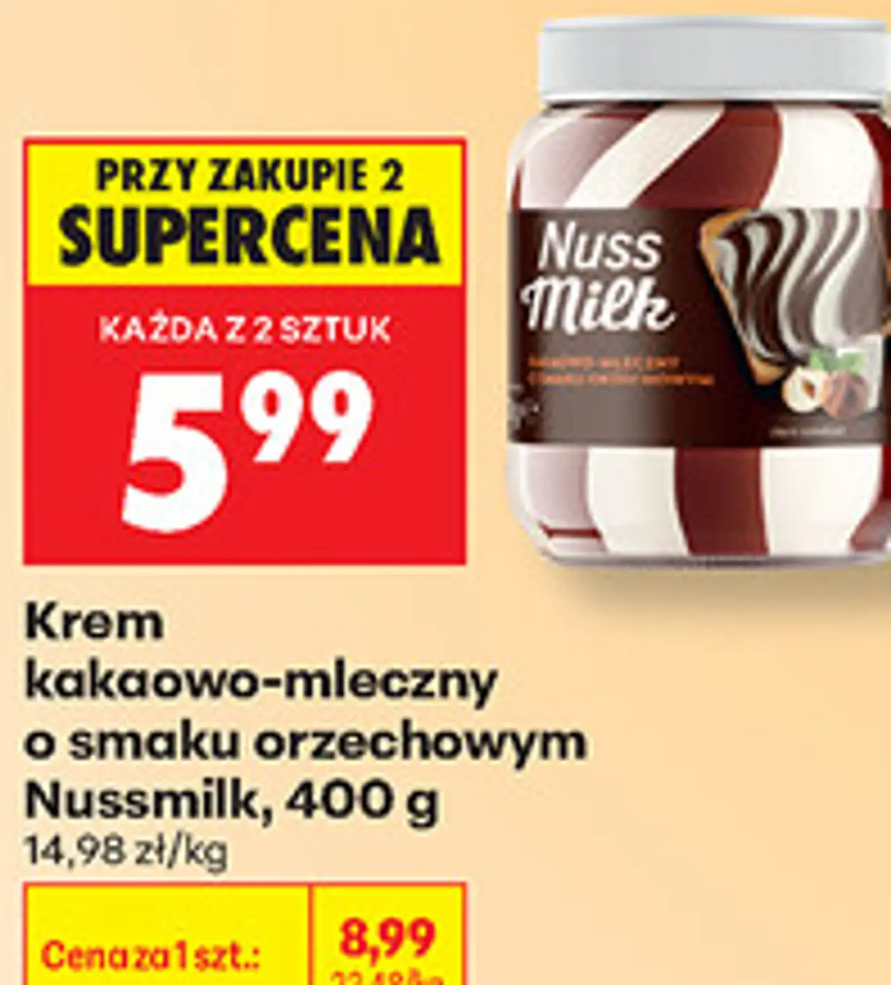 Krem kakaowo-mleczny o smaku orzechowym Nussmilk