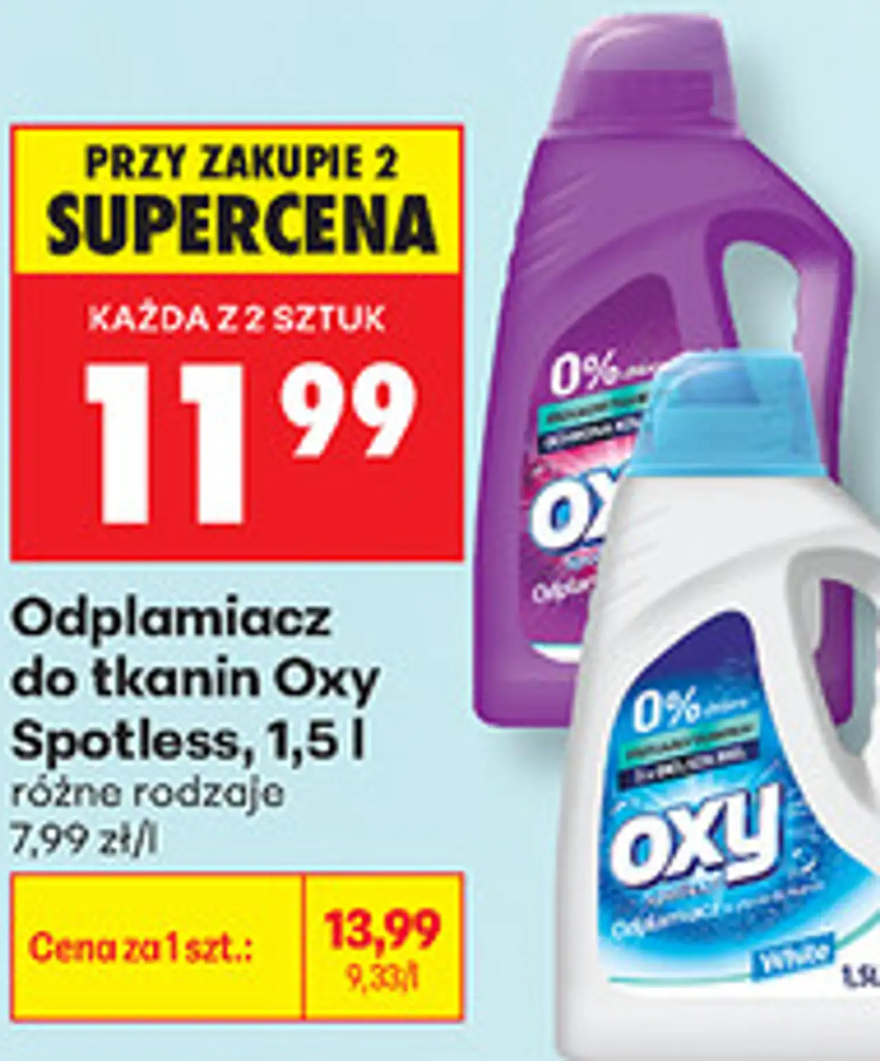 Odplamiacz do tkanin Oxy Spotless, 1,5 l