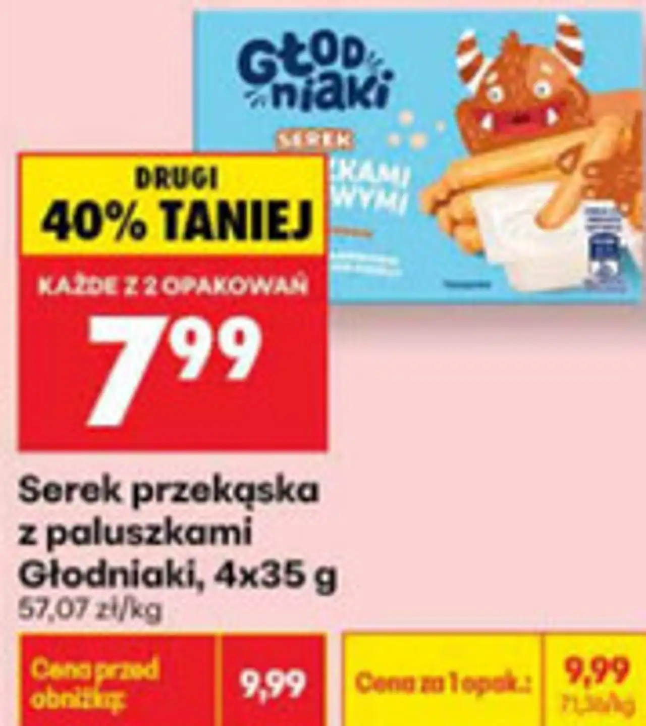 Serek przekąska z paluszkami Głodniaki