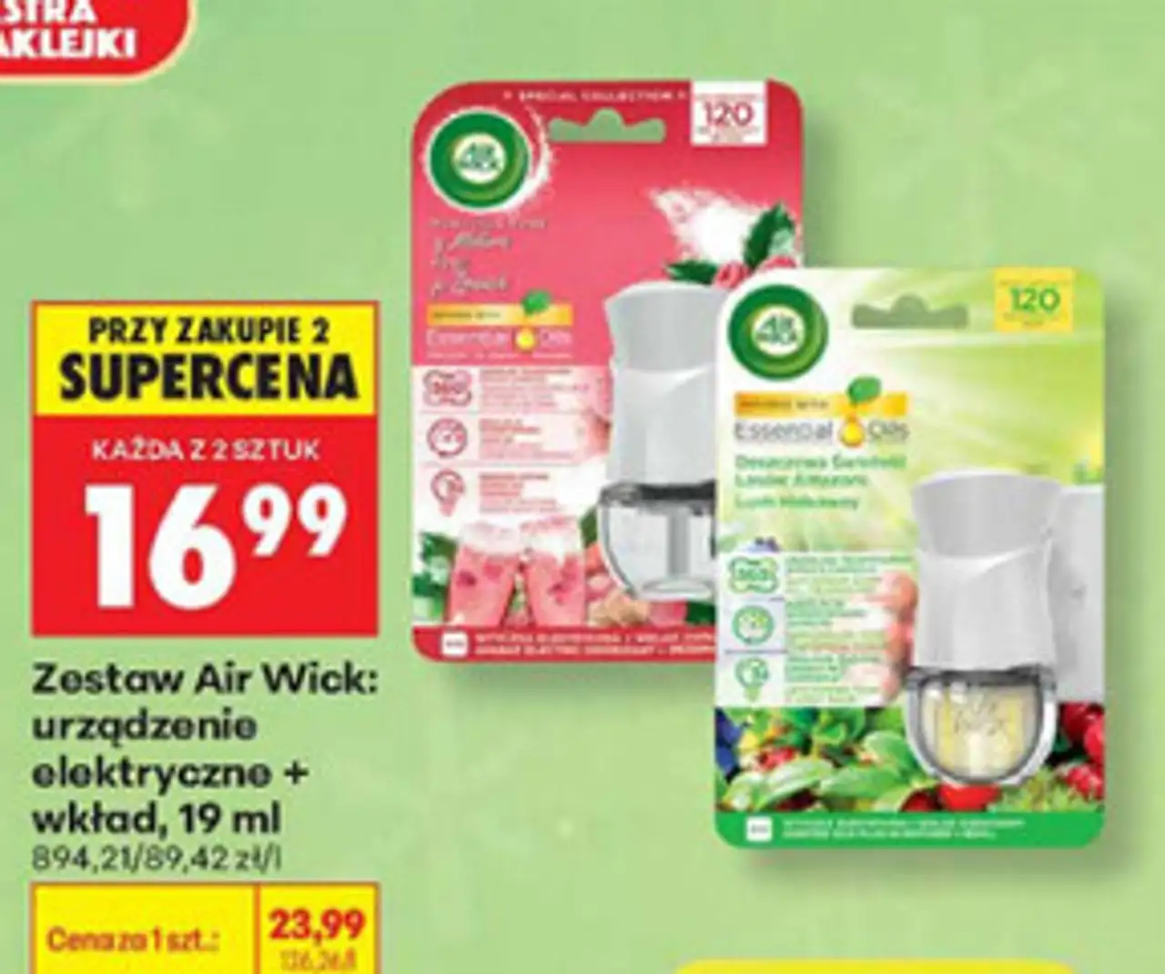Zestaw Air Wick: urządzenie elektryczne + wkład, 19 ml