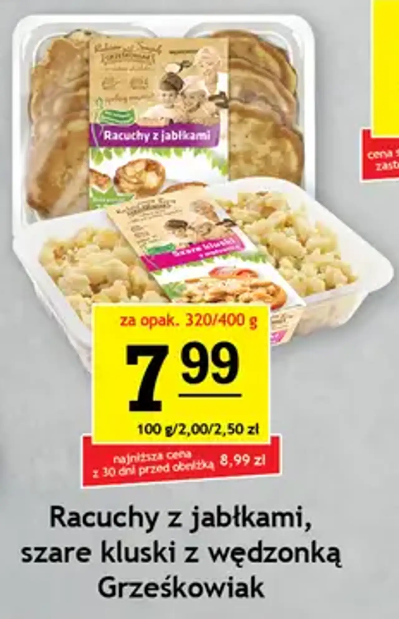 Racuchy z jabłkami, szare kluski z wędzonką Grześkowiak