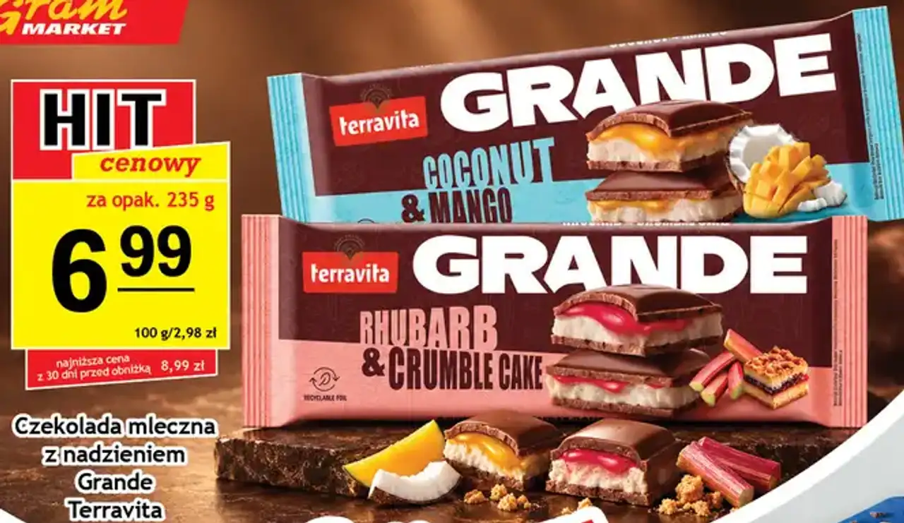 Czekolada mleczna z nadzieniem Grande Terravita