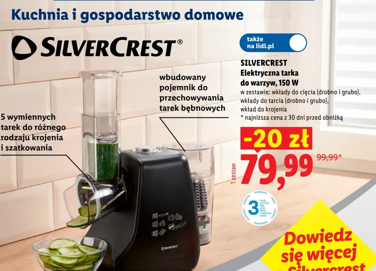 SILVERCREST Elektryczna tarka do warzyw, 150 W