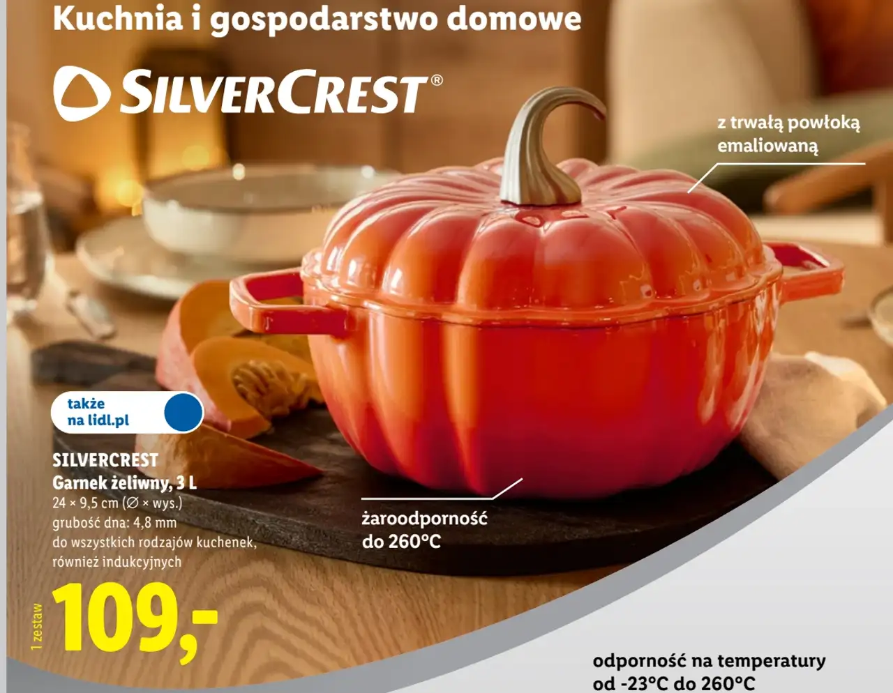 SILVERCREST Garnek żeliwny, 3 L