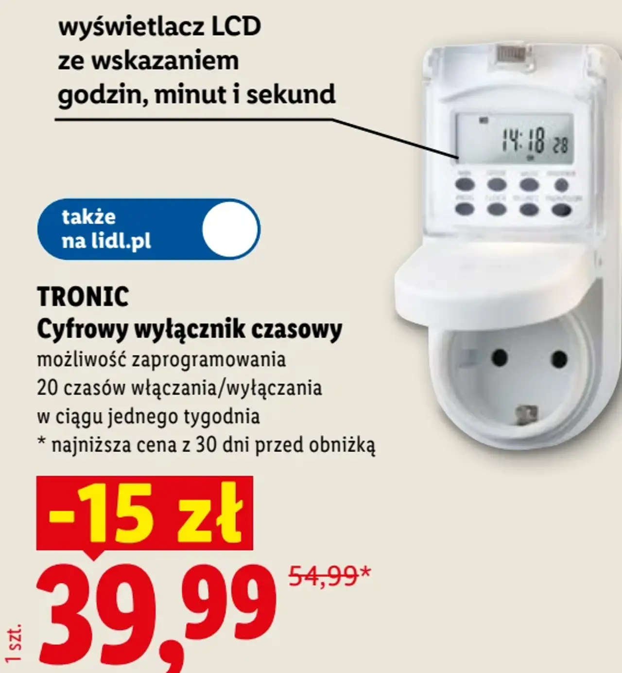 TRONIC Cyfrowy wyłącznik czasowy