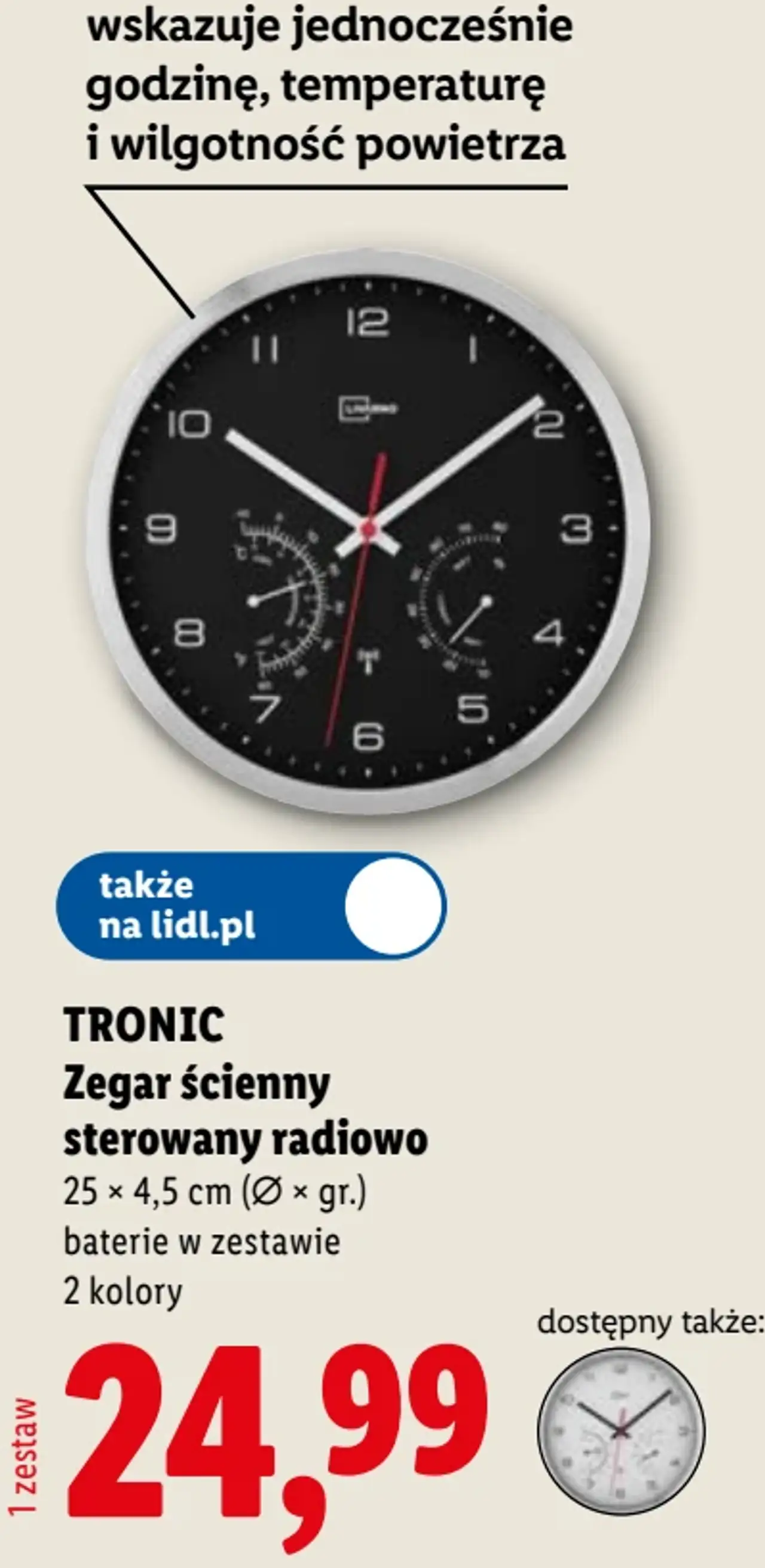 TRONIC Zegar ścienny sterowany radiowo