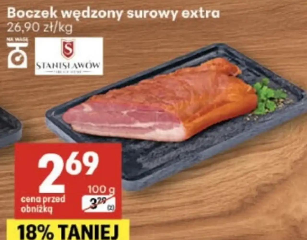 Boczek wędzony surowy extra Stanisławów