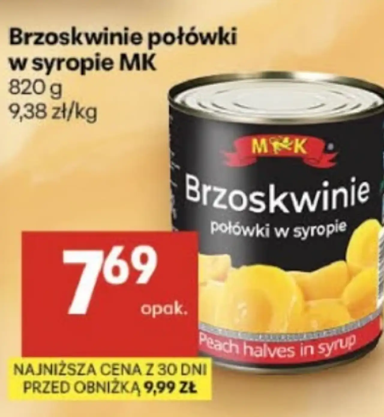 Brzoskwinie połówki w syropie MK