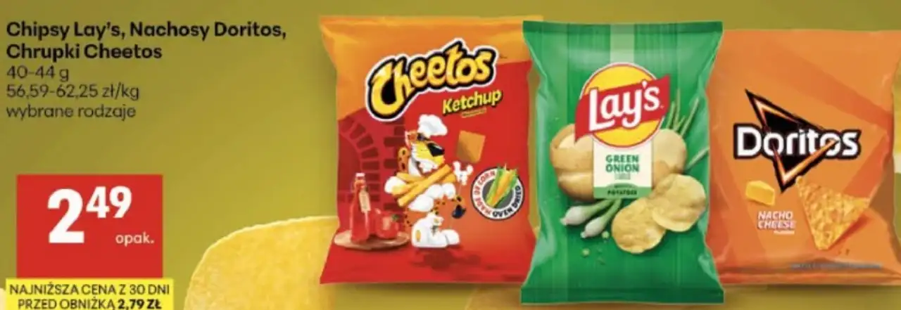 Chipsy Lay's, Nachosy Doritos, Chrupki Cheetos