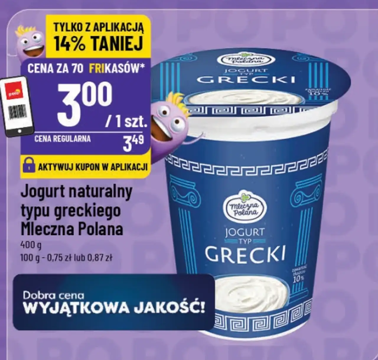 Jogurt naturalny typu greckiego Mleczna Polana