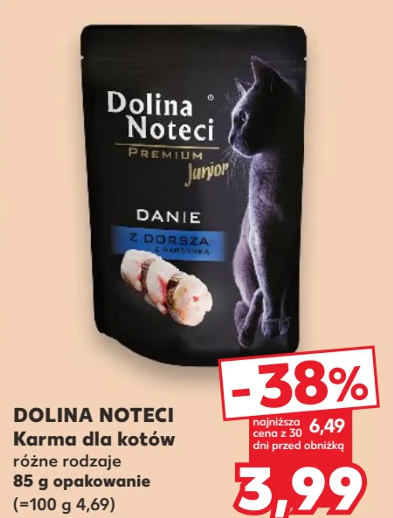 DOLINA NOTECI Karma dla kotów różne rodzaje 85 g opakowanie