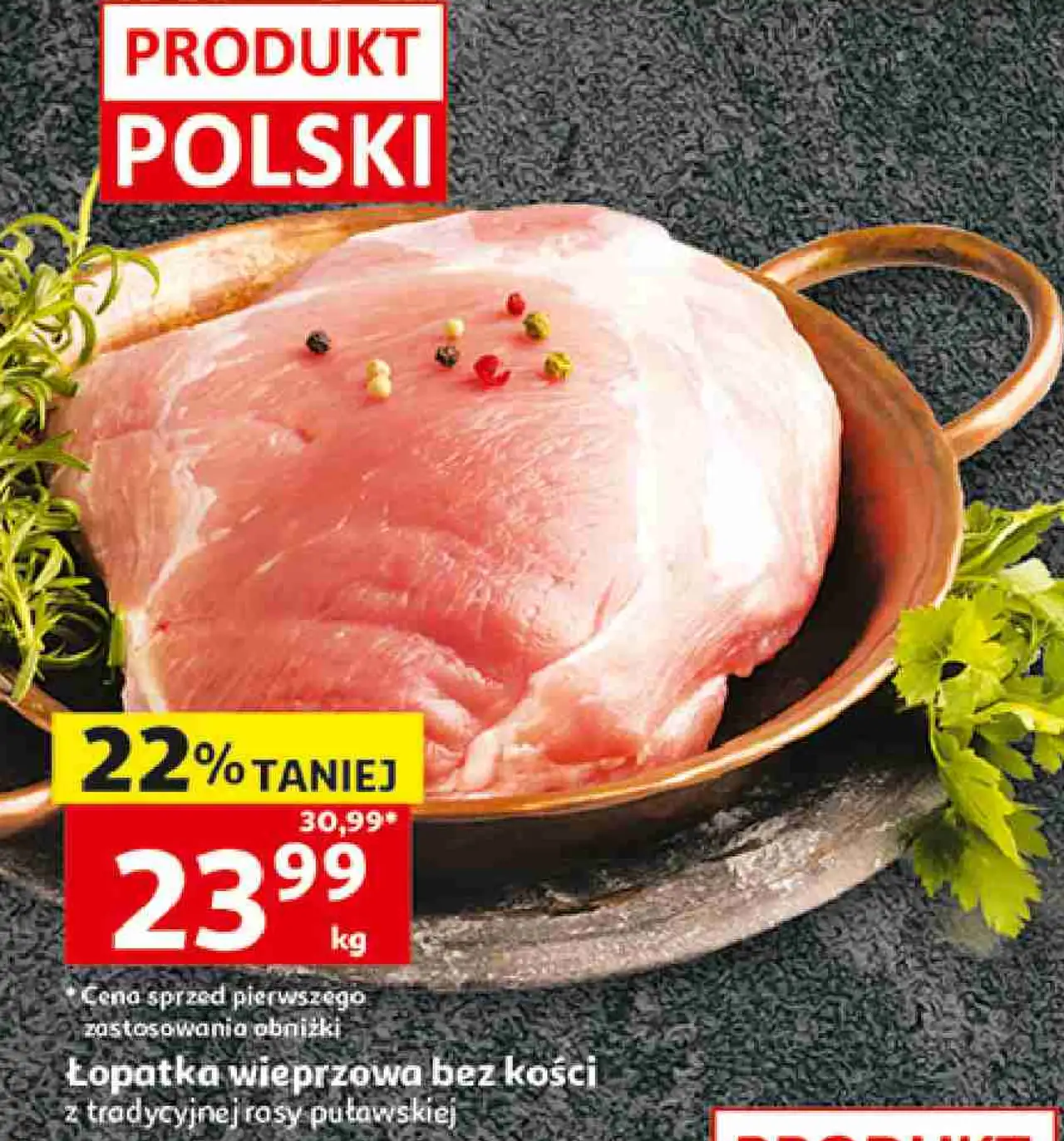 Łopatka wieprzowa bez kości Pewni Dobrego z tradycyjnej rasy puławskiej