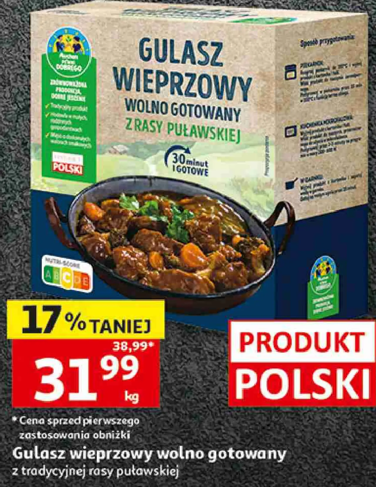 Gulasz wieprzowy wolno gotowany Pewni Dobrego z tradycyjnej rasy puławskiej