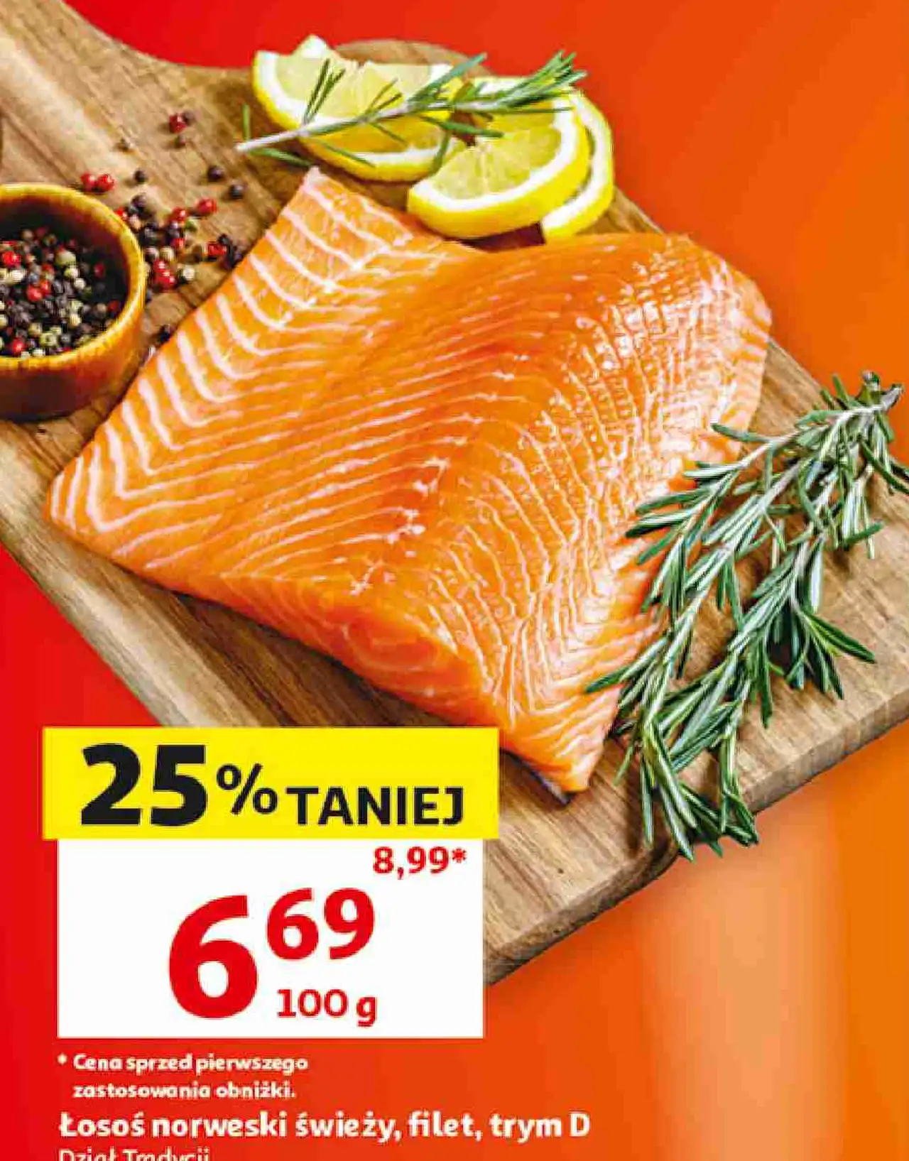 Łosoś norweski świeży, filet, trym D
