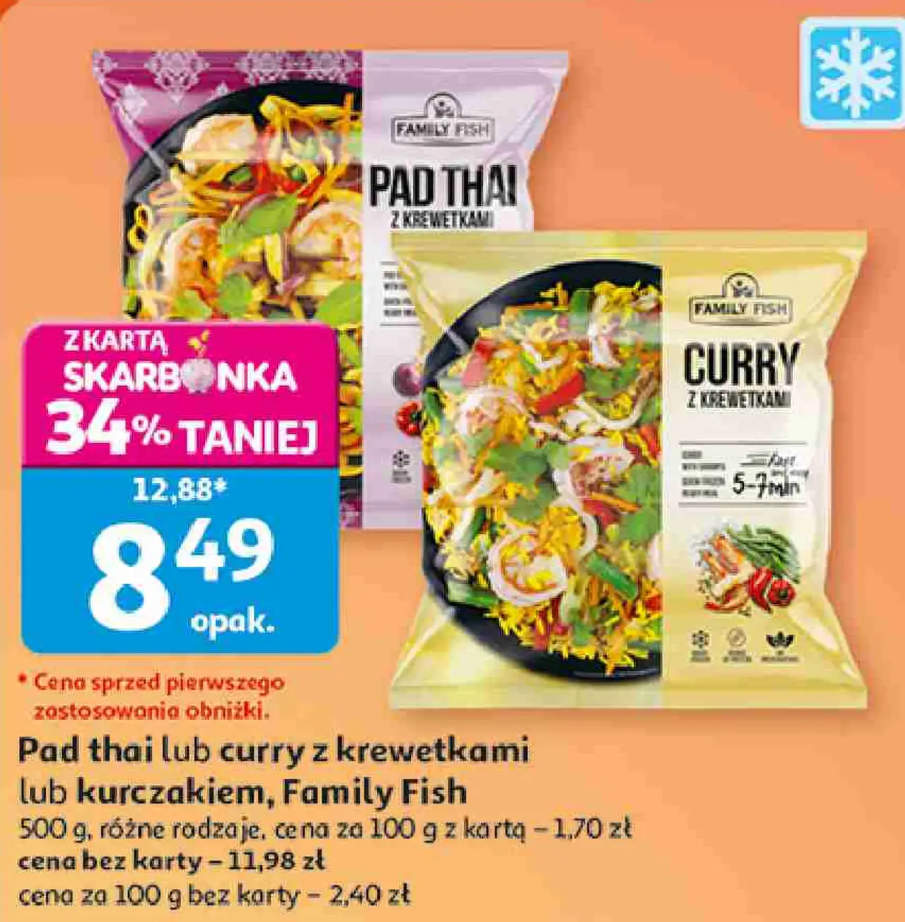 Pad thai lub curry z krewetkami lub kurczakiem, Family Fish
