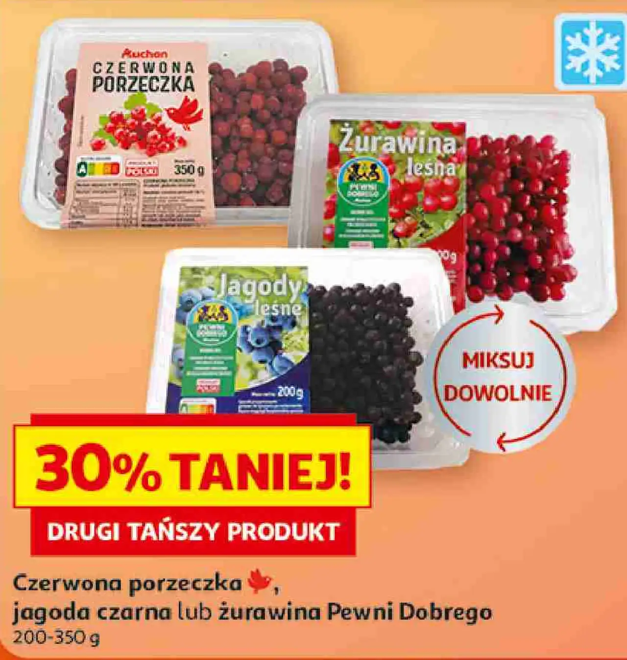 Czerwona porzeczka, jagoda czarna lub żurawina Pewni Dobrego