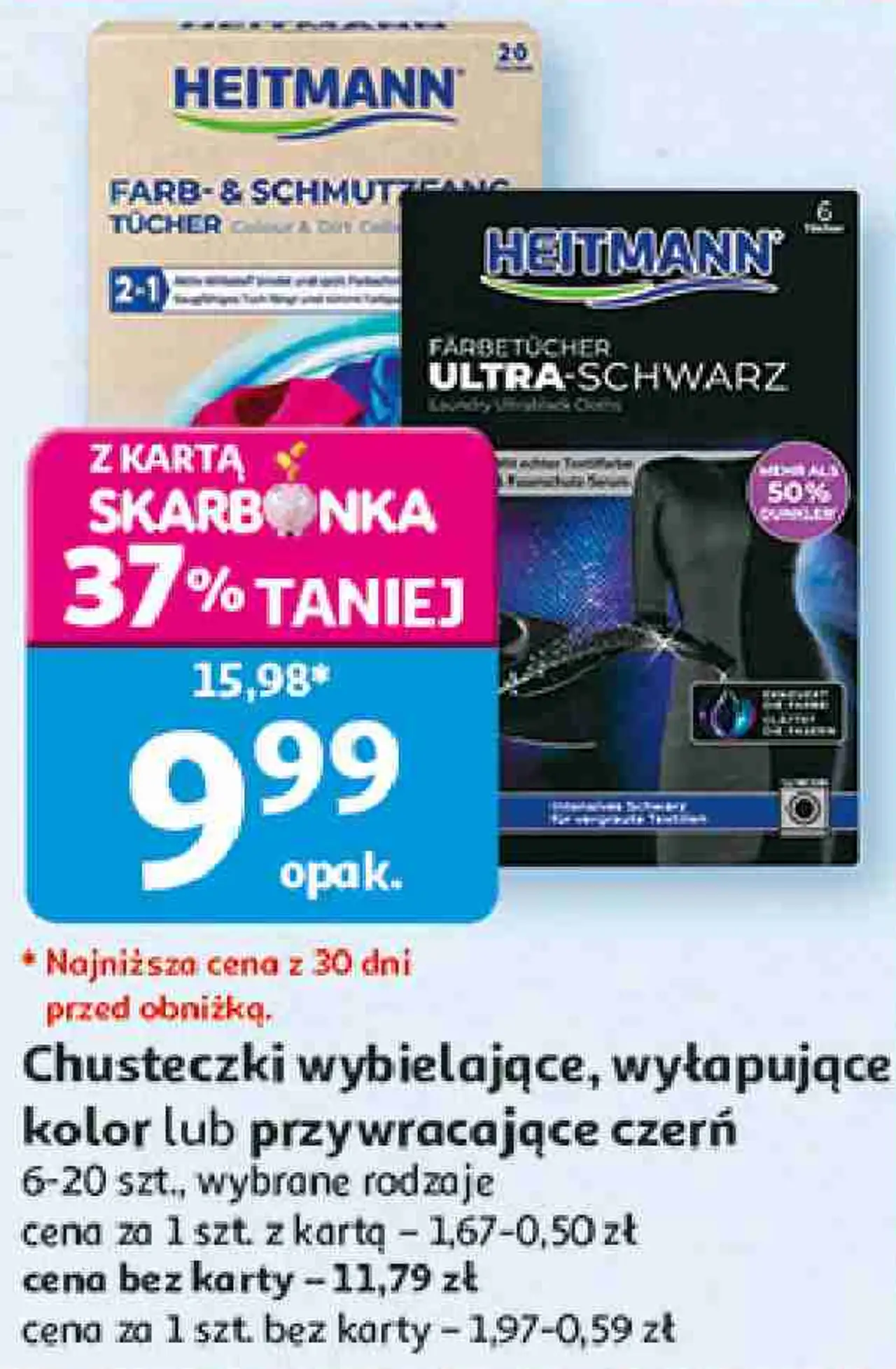 Chusteczki wybielające, wyłapujące kolor lub przywracające czerń Heitmann