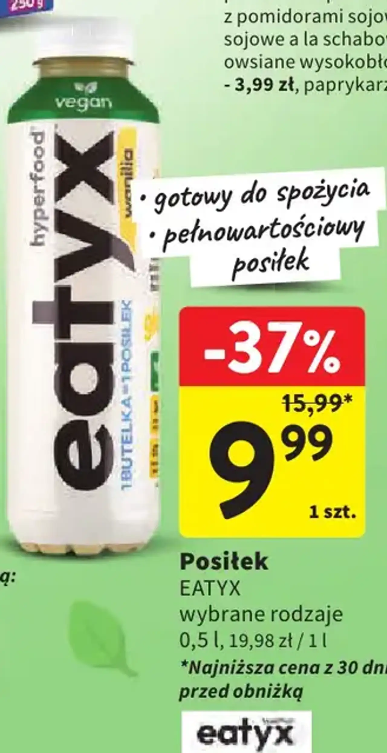 Posiłek Eatyx wybrane rodzaje