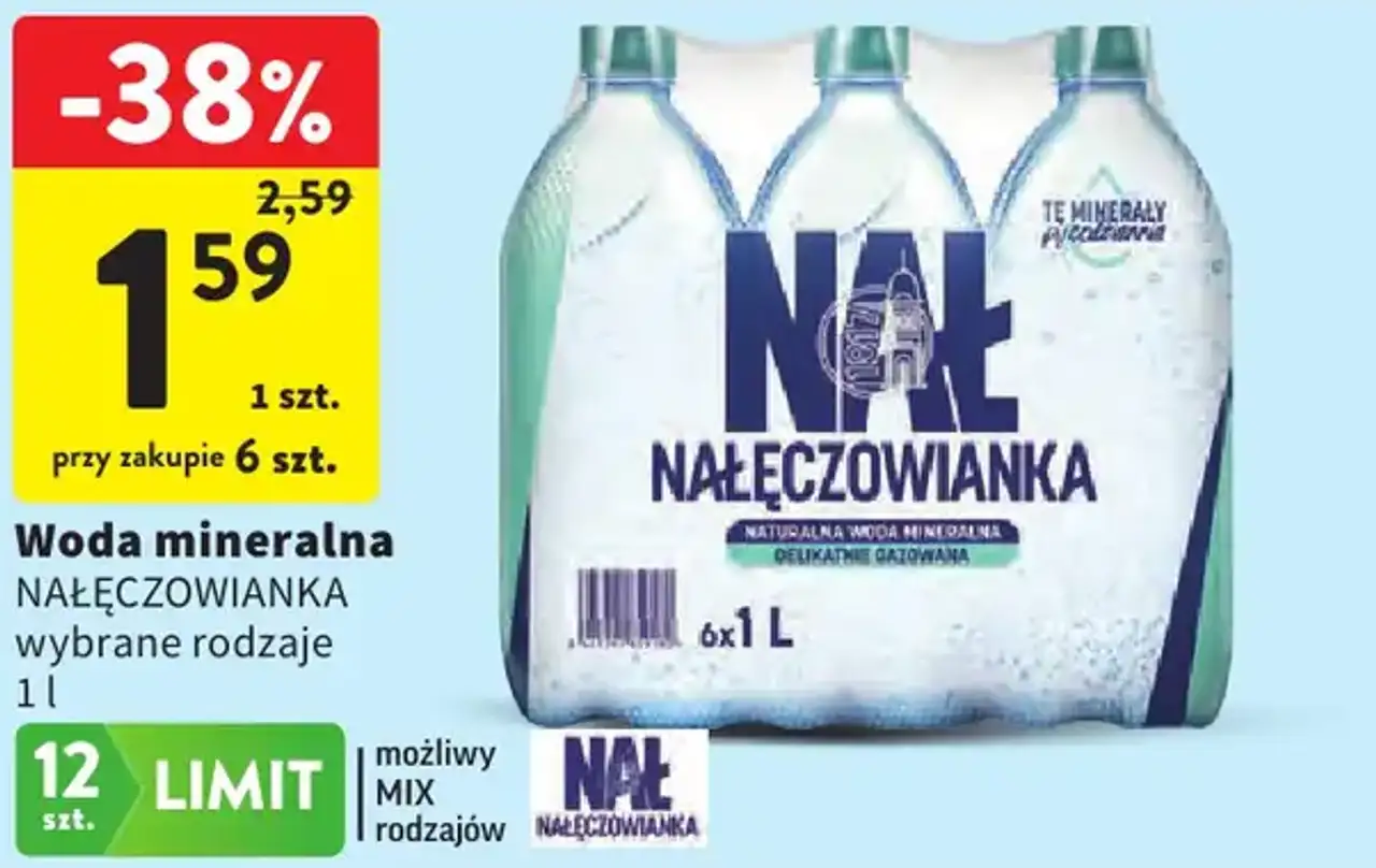 Woda mineralna NAŁĘCZOWIANKA wybrane rodzaje