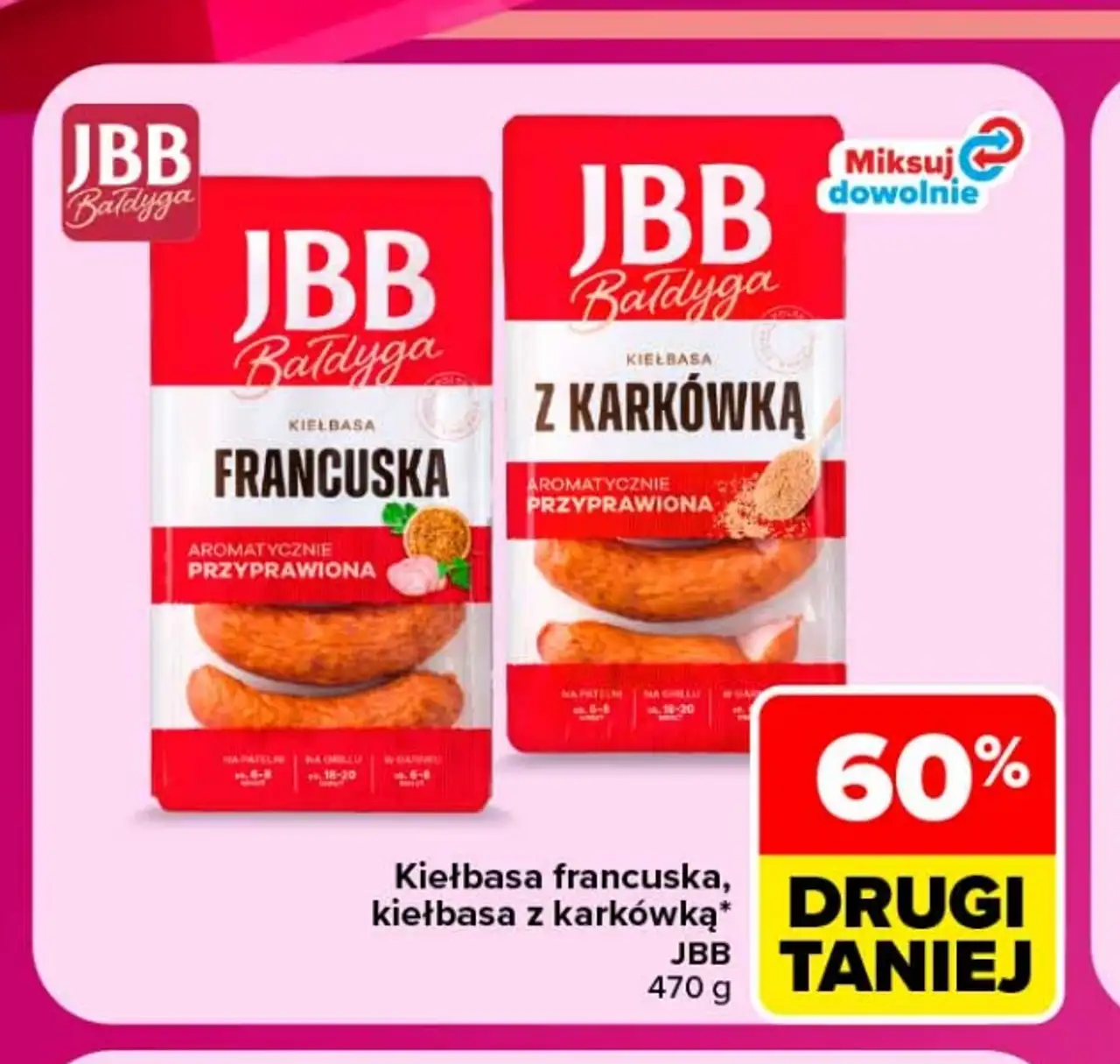 Kiełbasa francuska, kiełbasa z karkówką JBB