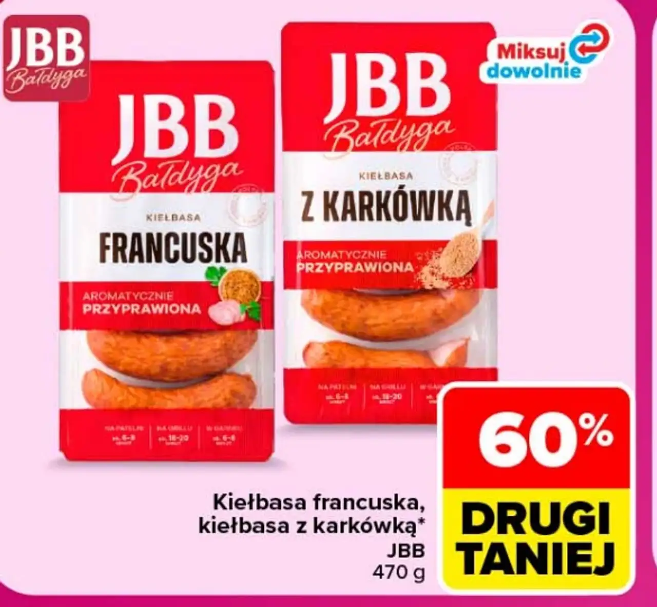 Kiełbasa francuska, kiełbasa z karkówką JBB Bałdyga