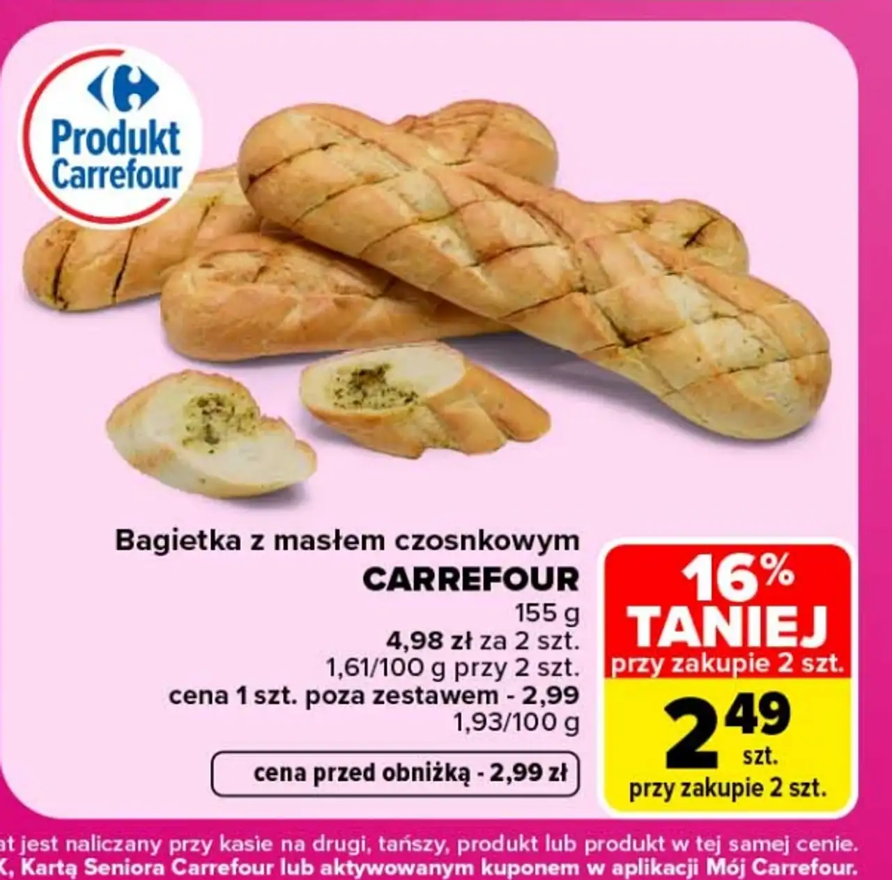 Bagietka z masłem czosnkowej CARREFOUR