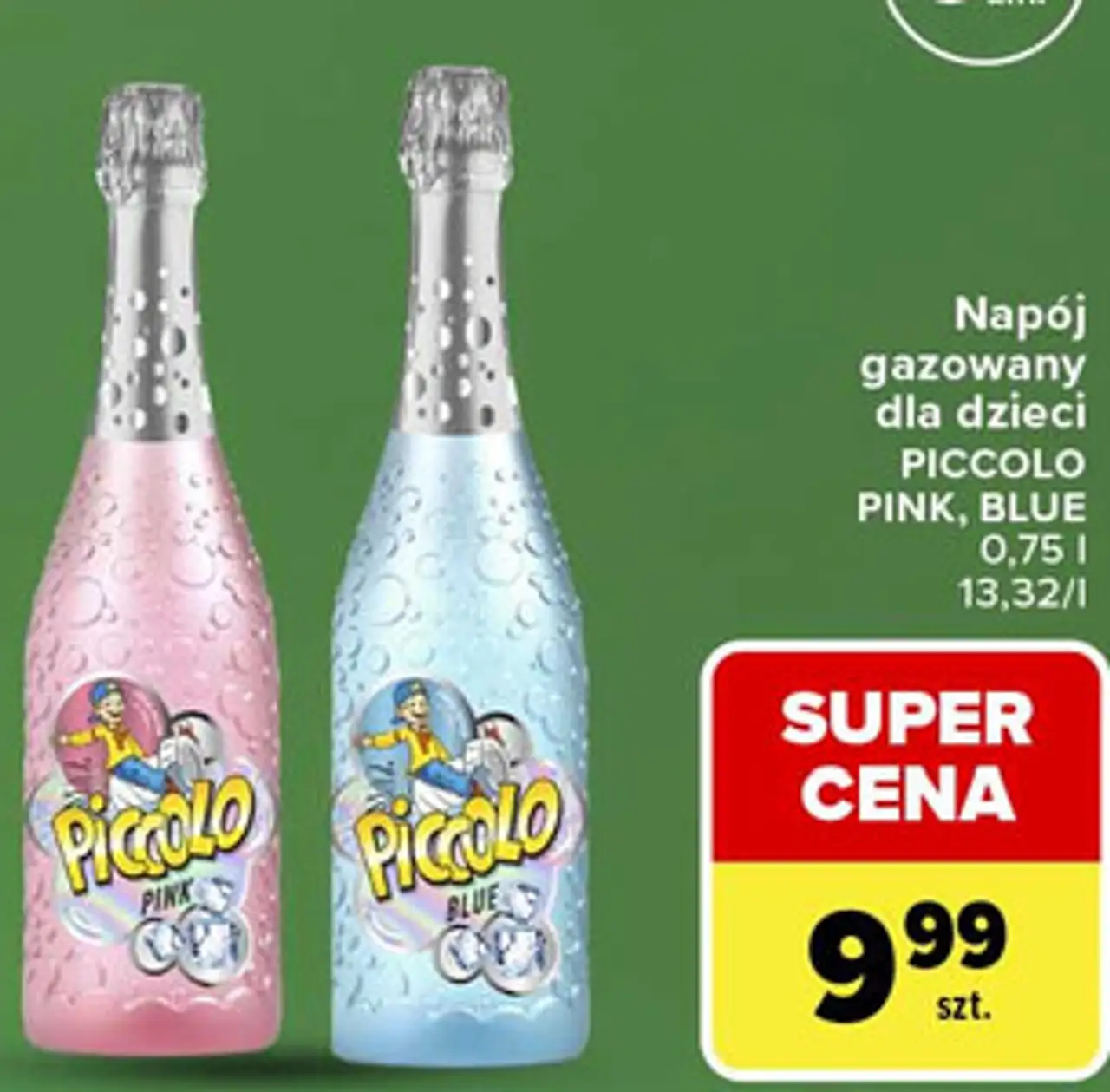 Napój gazowany dla dzieci Piccolo Pink, Blue