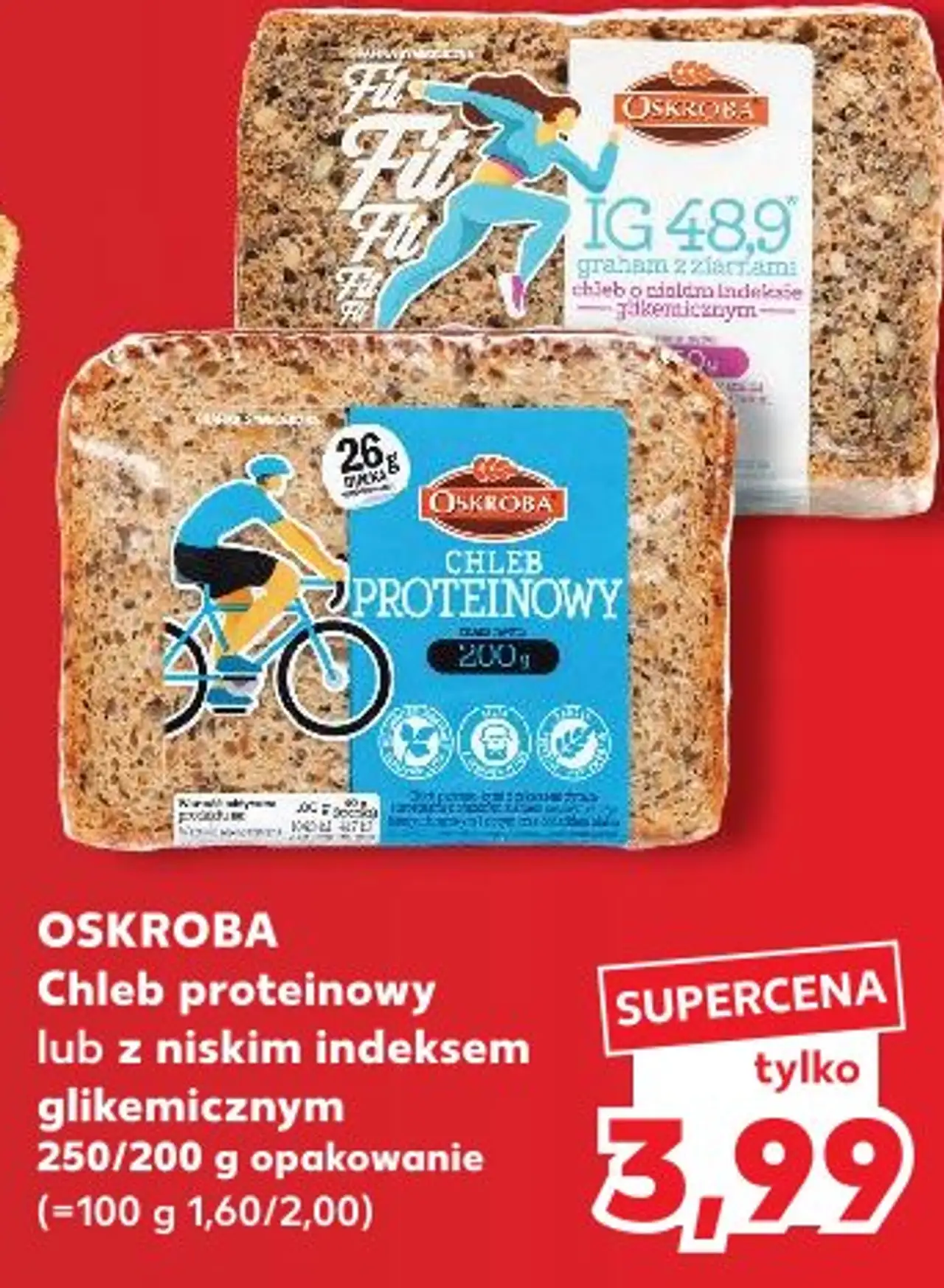 Oskroba Chleb proteinowy lub z niskim indeksem glikemicznym